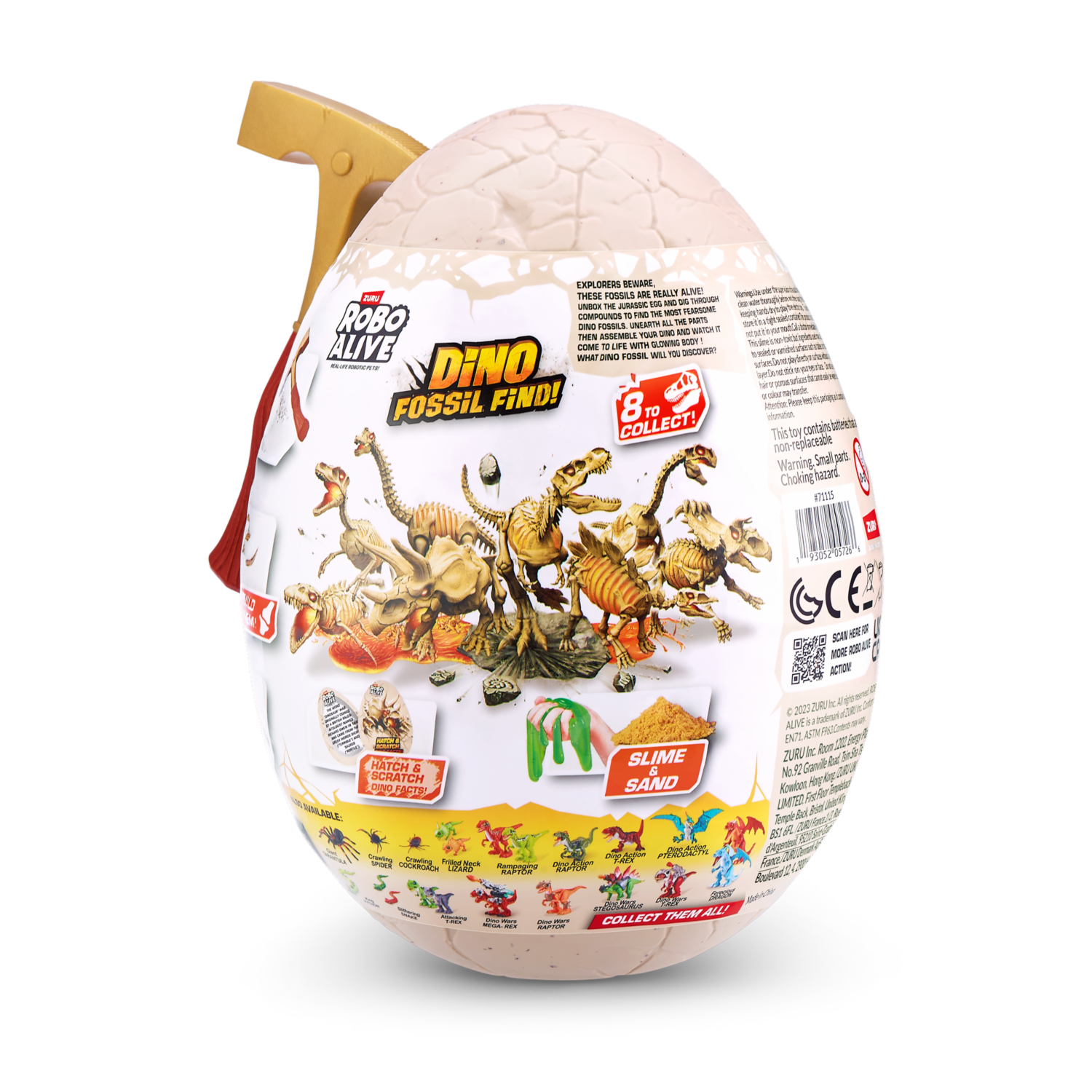 Huevo Hallazgo Fósil ROBO ALIVE Incluye 7 Piezas