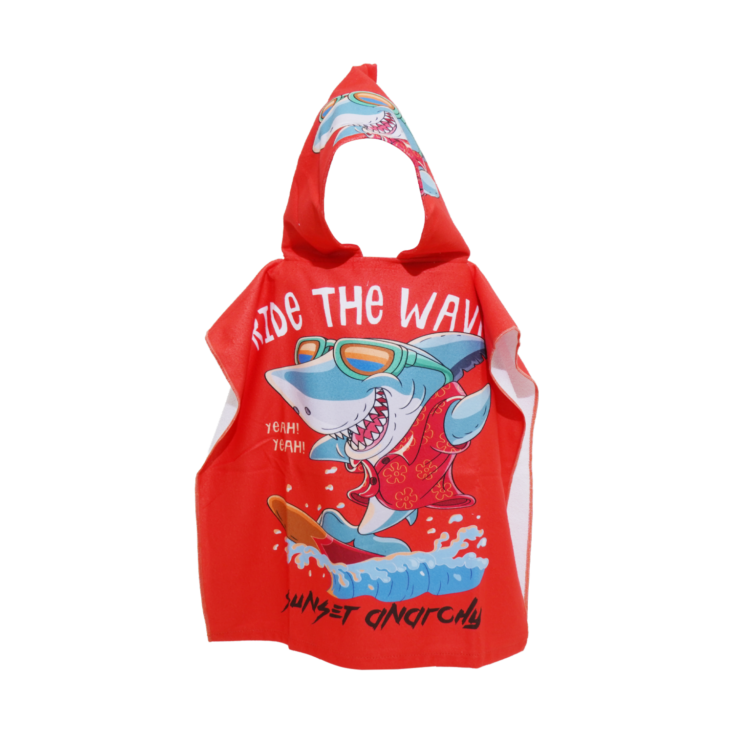 Toalla De Playa Tiburón Naranja TOP KIDS Poliéster Y Algodón