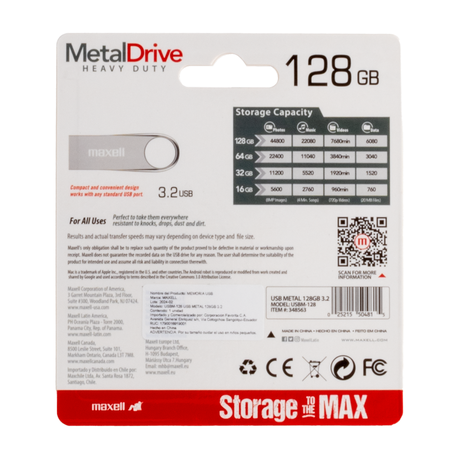 Usb Metal 3.2 MAXELL 128 Gb
