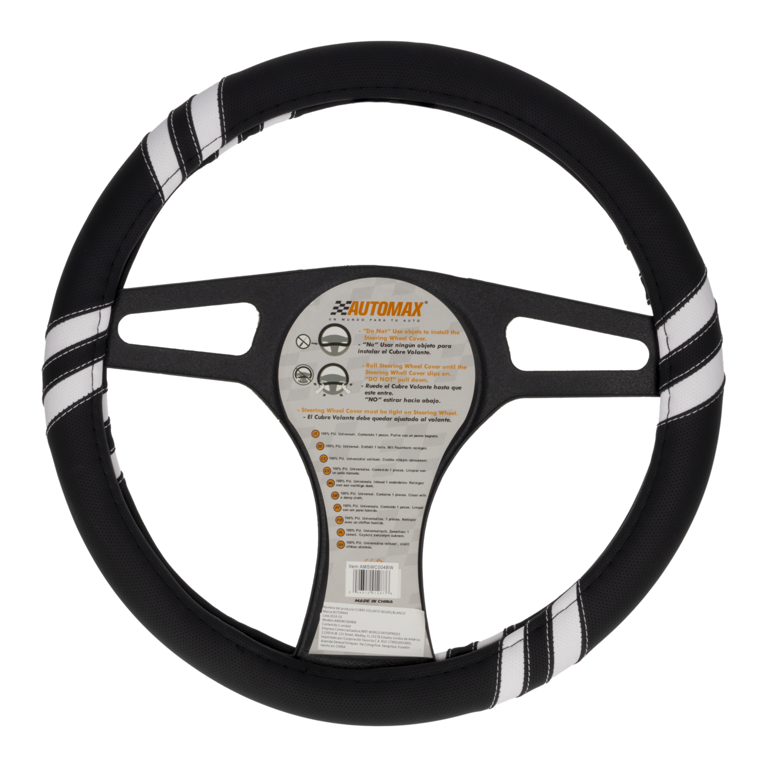 Cubre Volante Negro Blanco 04 AUTOMAX Unidad