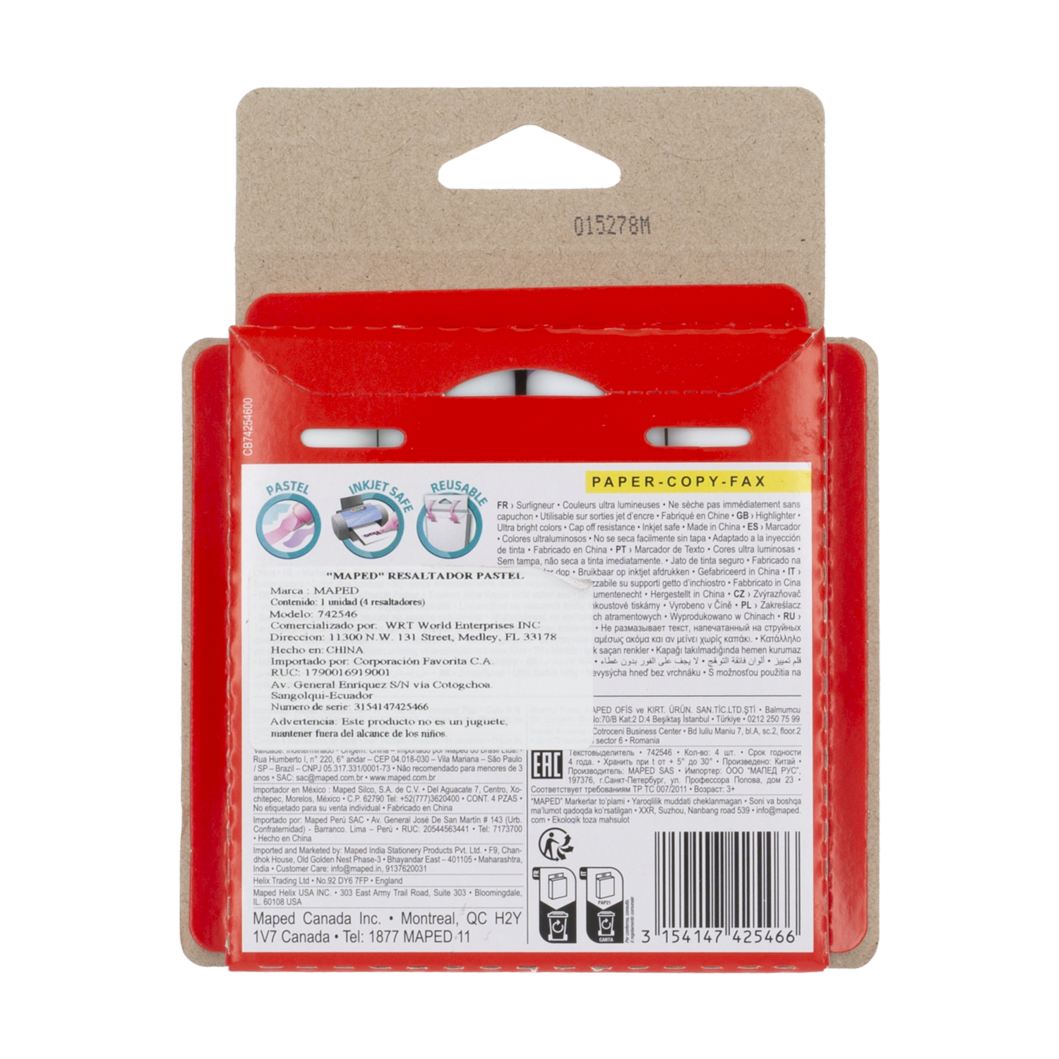 Marcador Resaltador Pastel MAPED X 4 Uds