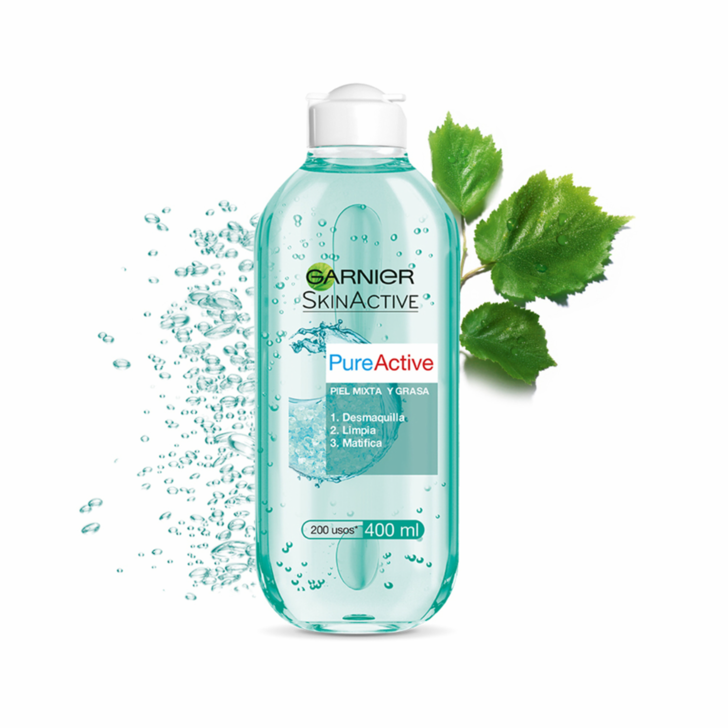 Agua Micelar Pure Active Piel Mixta A Grasa GARNIER SKIN ACTIVE 400 Ml