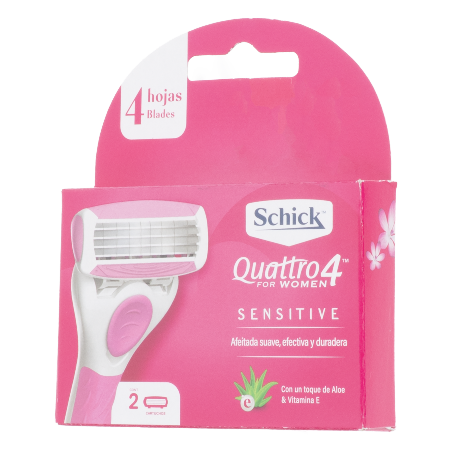 Repuesto De Razuradora Para Mujer Quattro4 Sensitive SCHICK X2 Uds