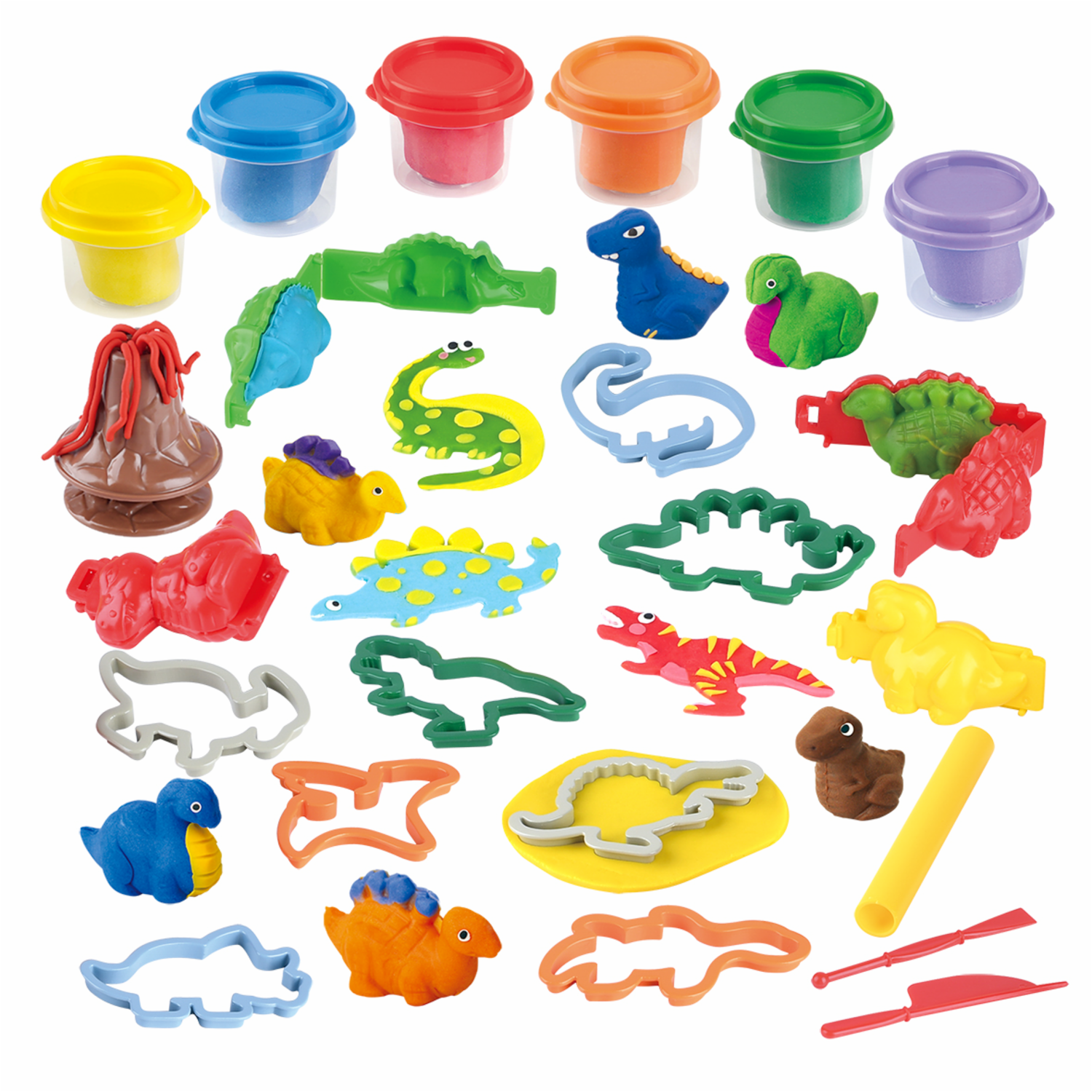 Masa Moldeable Fiesta De Dinosaurios PLAYGO Incluye Accesorios