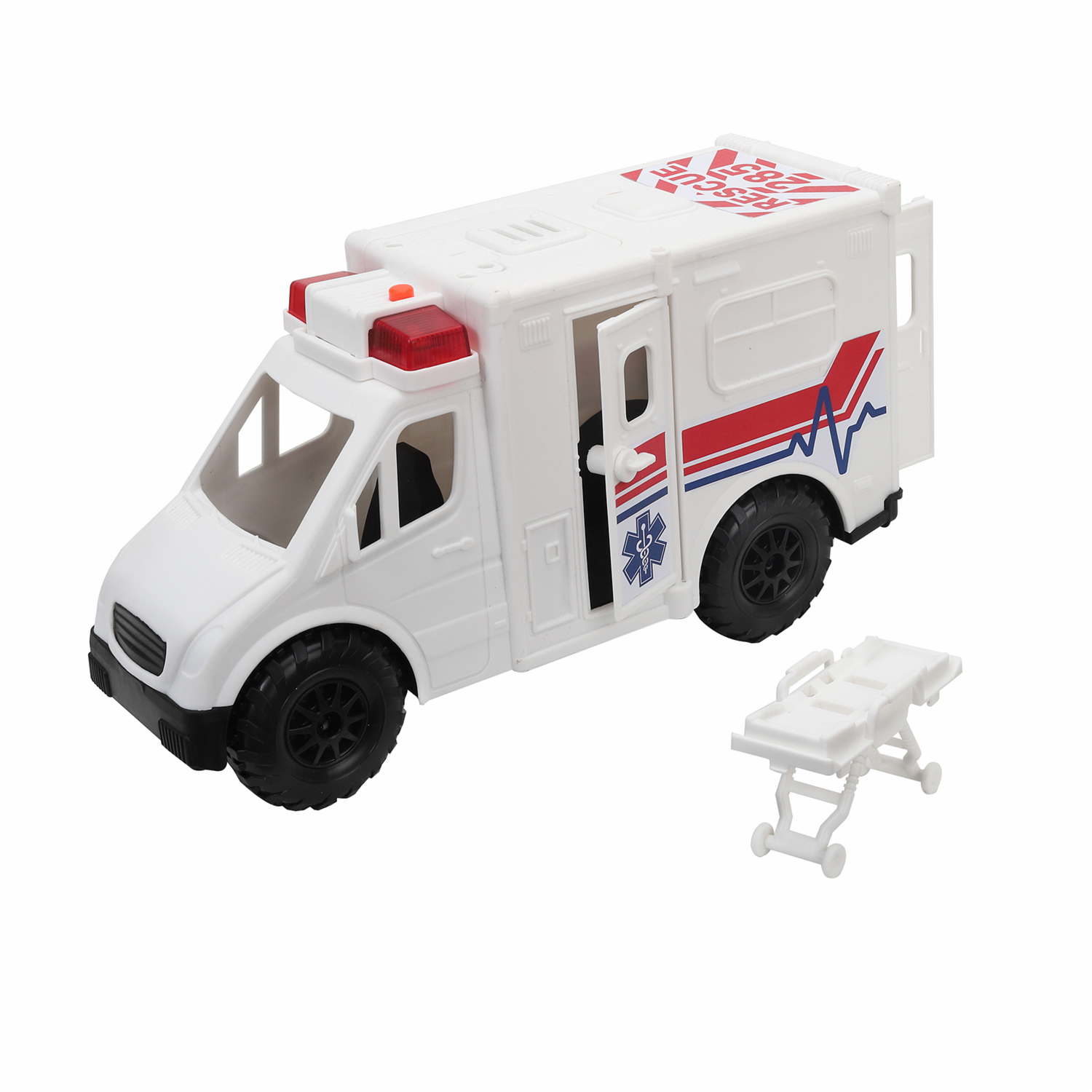 Ambulancia Con Accesorios MOTOR SHOP Con Luz Y Sonido