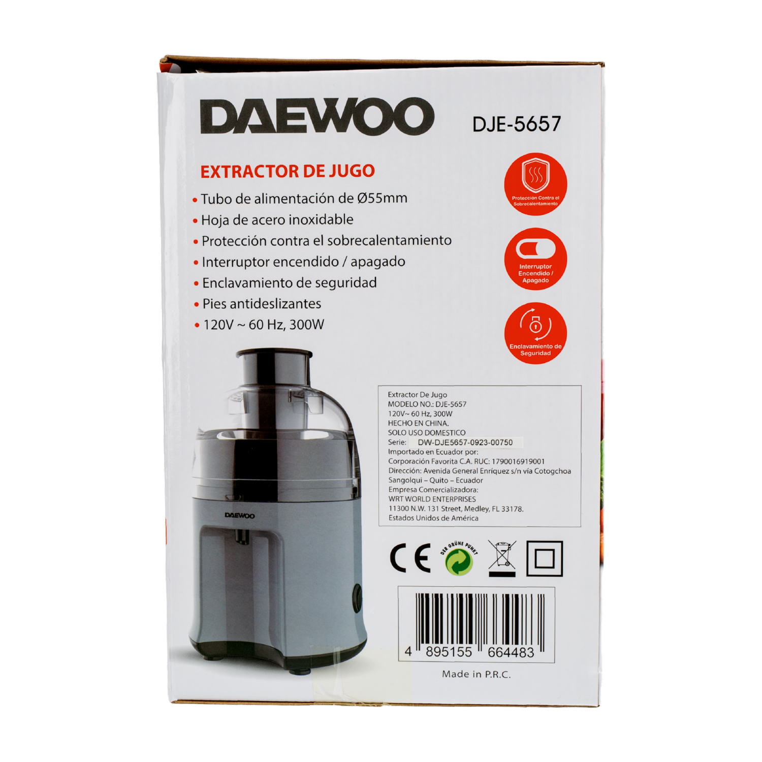 Extractor De Jugos Modelo DJE-5657 DAEWOO 120V