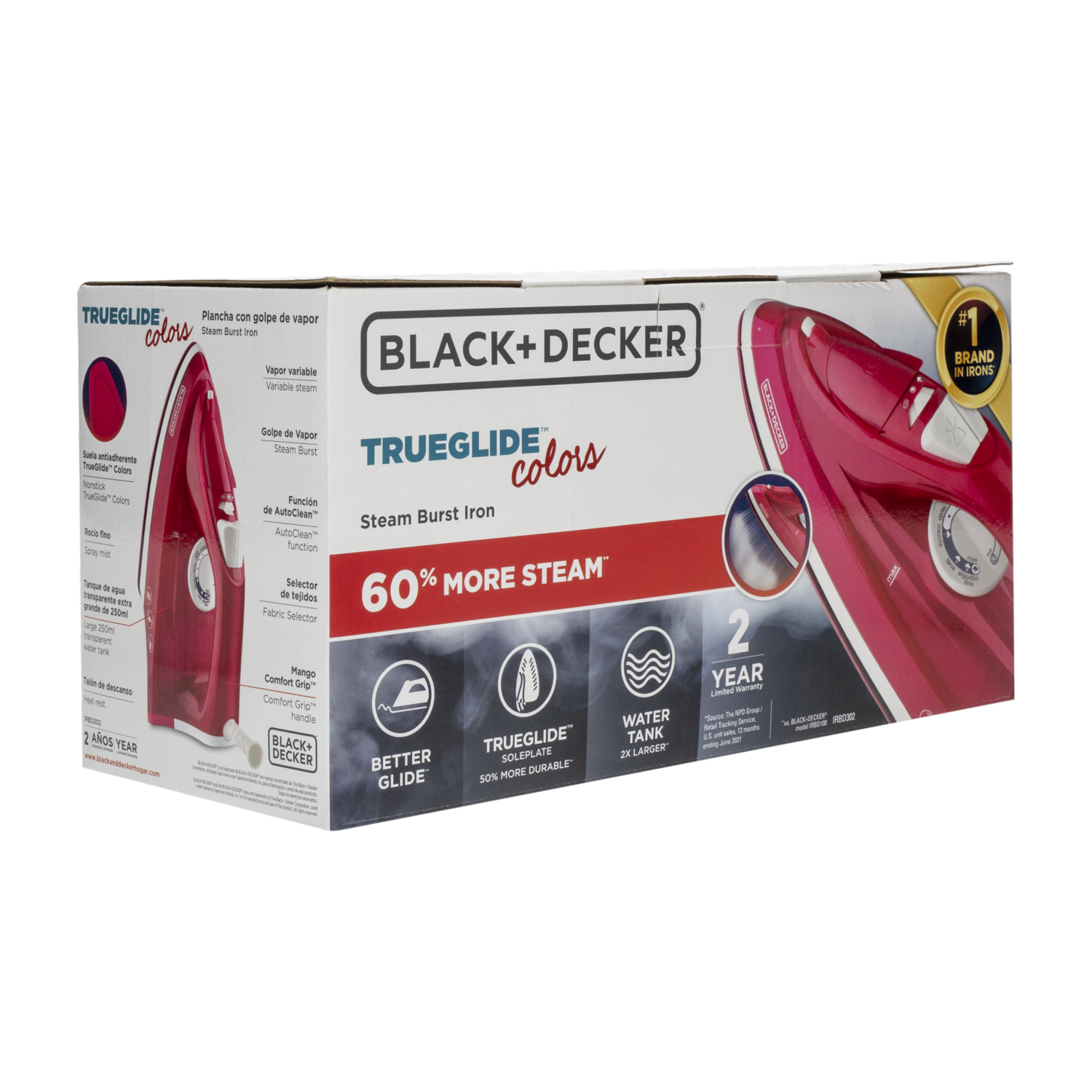 Plancha Trueglide Colors Con Golpe De Vapor BLACK & DECKER IRBD302