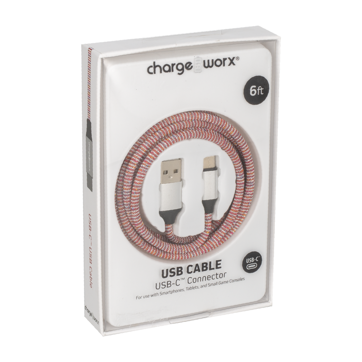 Cable Usb-c Rojo CHARGE WORX 6 Pies