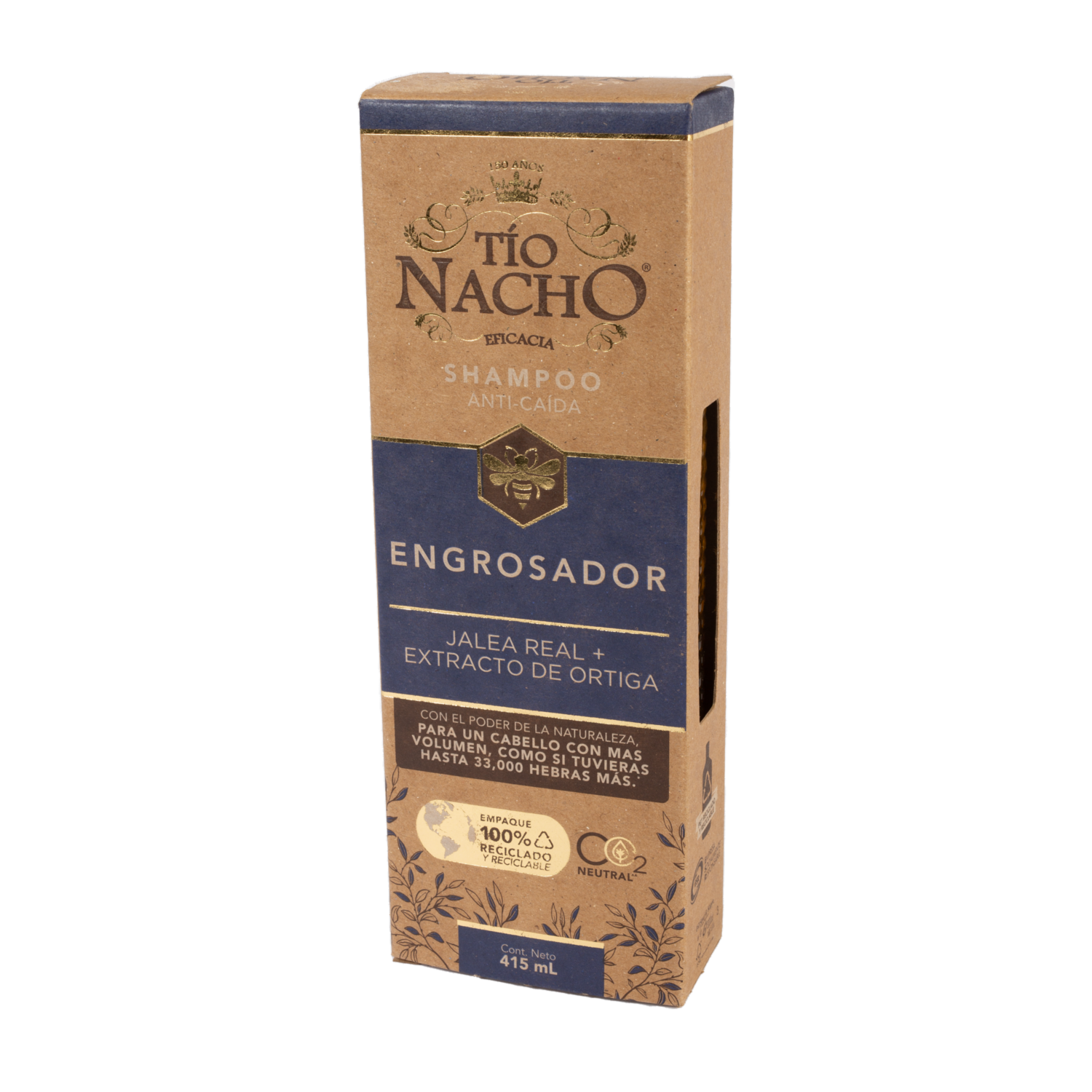 Shampoo De Cabello Engrosador De Volumen Capilar Con Extracto De Ortiga TÍO NACHO 415 Ml