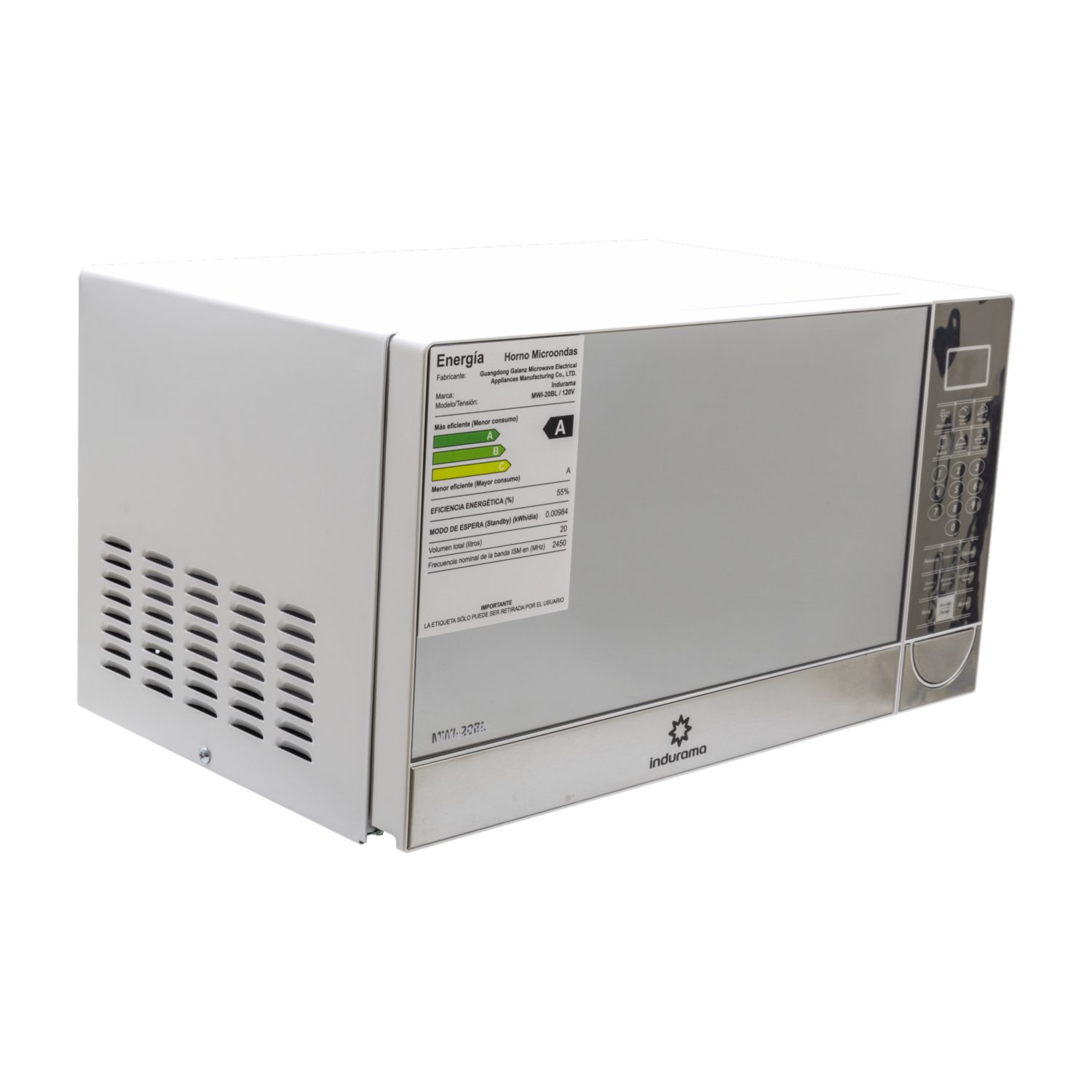 Microondas Panel Digital MWI-20 INDURAMA 20 Litros