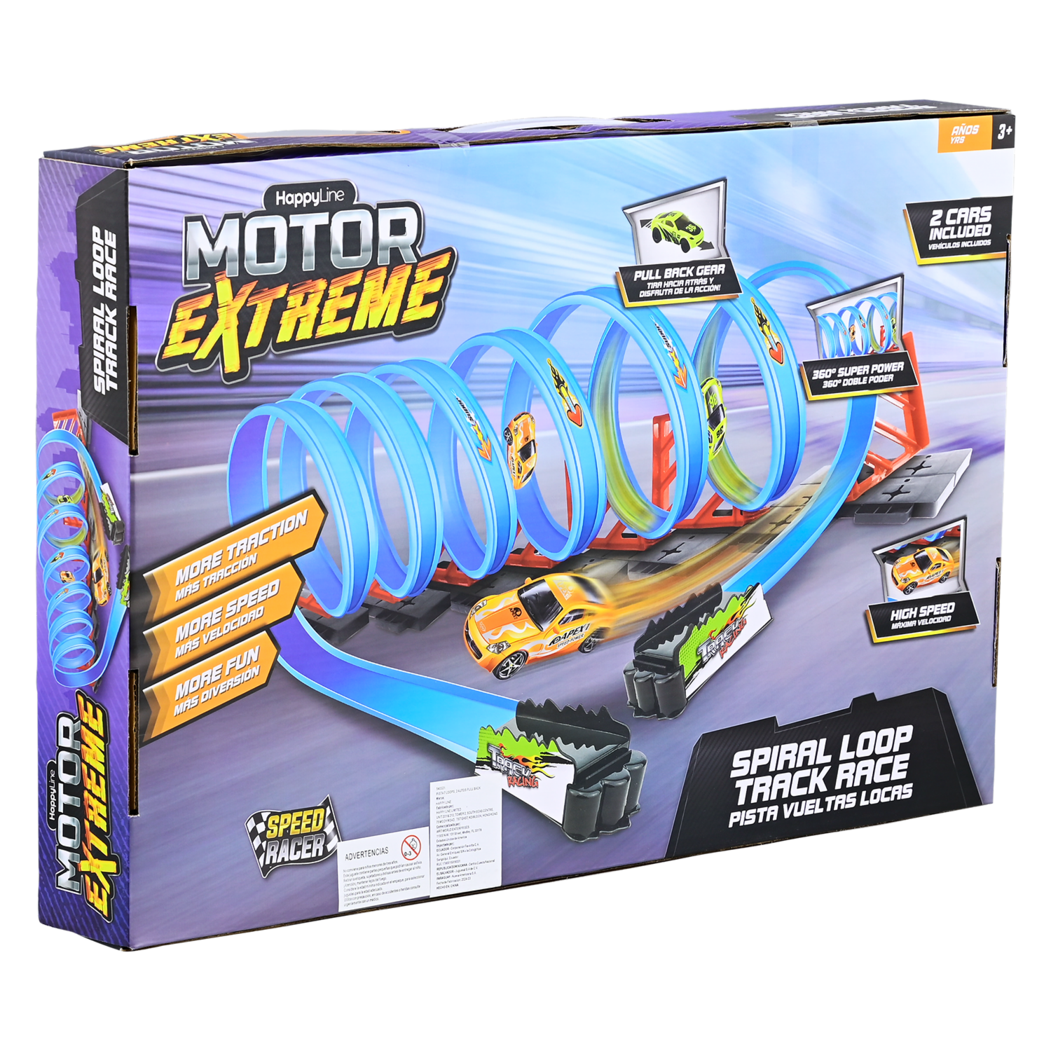 Pista Con Lanzador MOTOR EXTREME Incluye 2 Vehículos