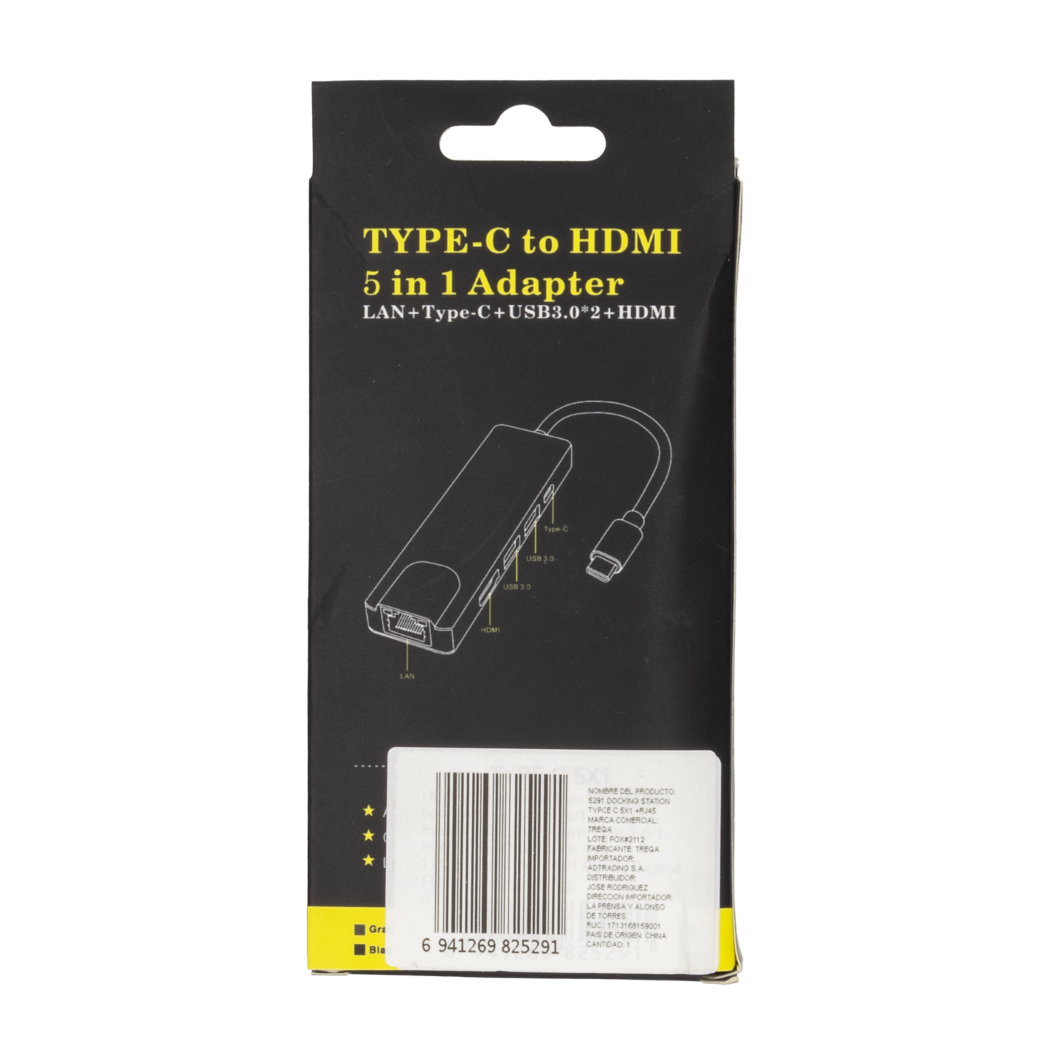 Adaptador Docking Station Tipo C TREQA 5 Entradas
