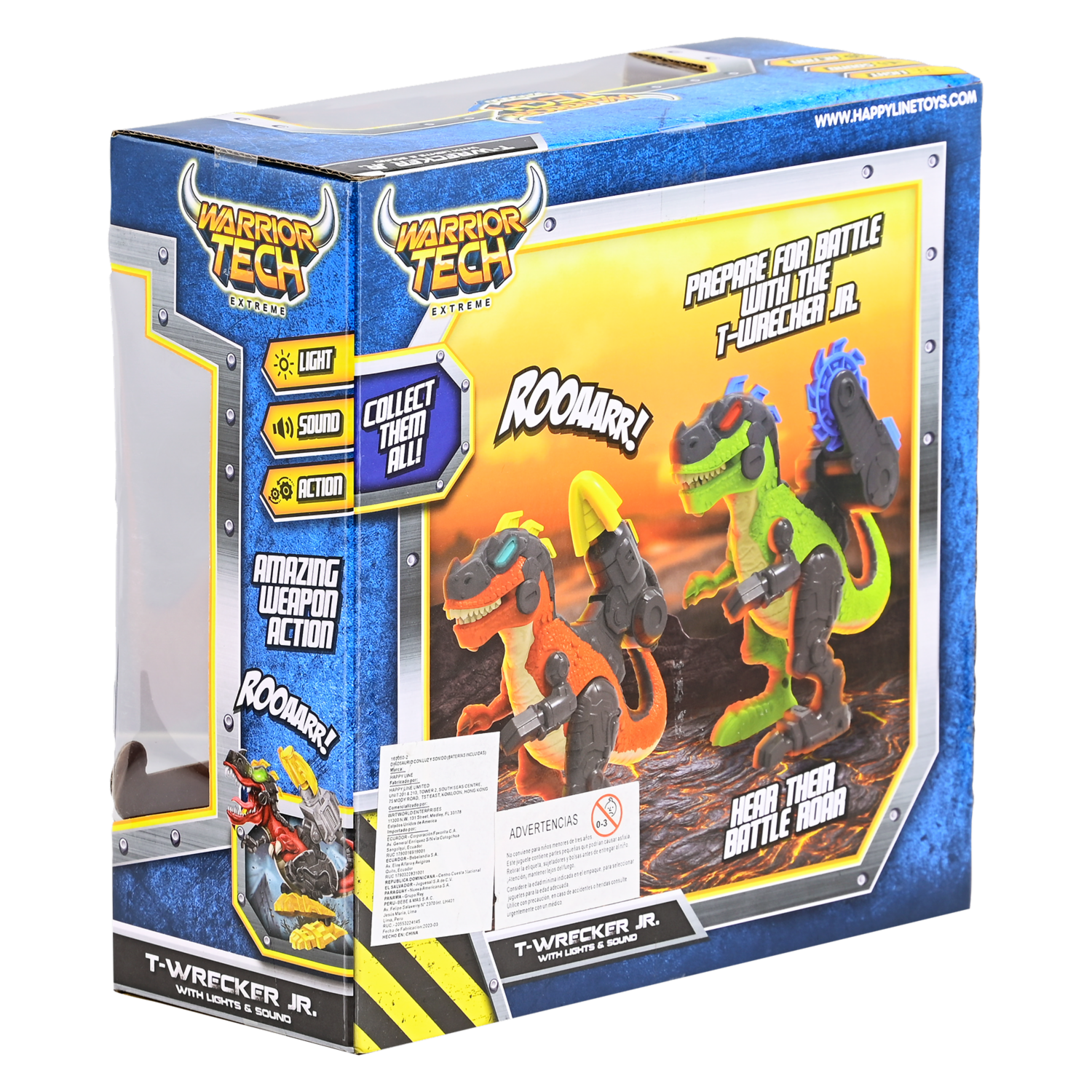 Dinosaurio Rojo WARRIOR TECH Con Luz Y Sonido