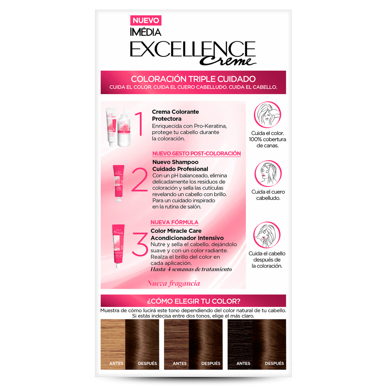 Tinte De Cabello Tono 5 Castaño Claro EXCELLENCE L’ORÉAL PARIS 1 Kit