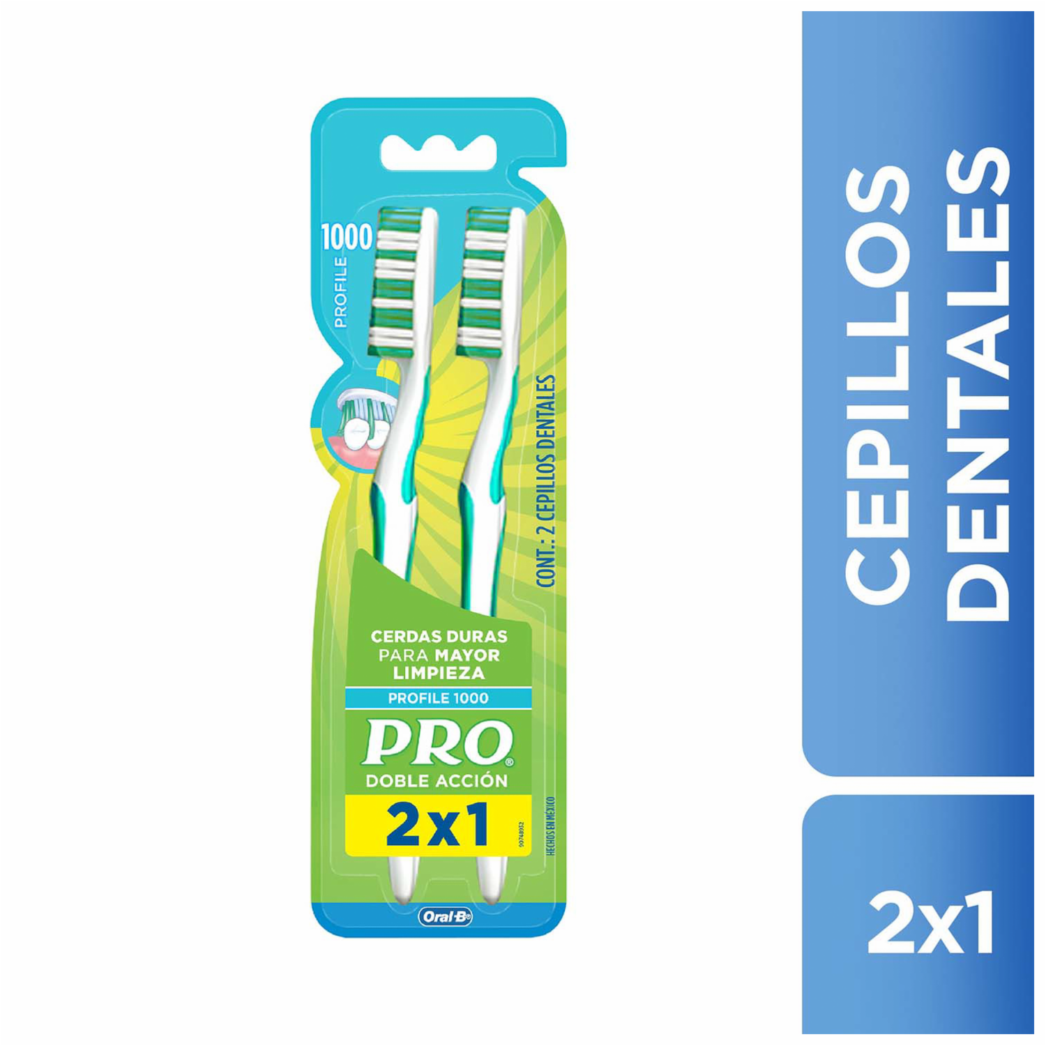 Cepillo Dental Doble Acción Profile 1000 PRO X2 Uds