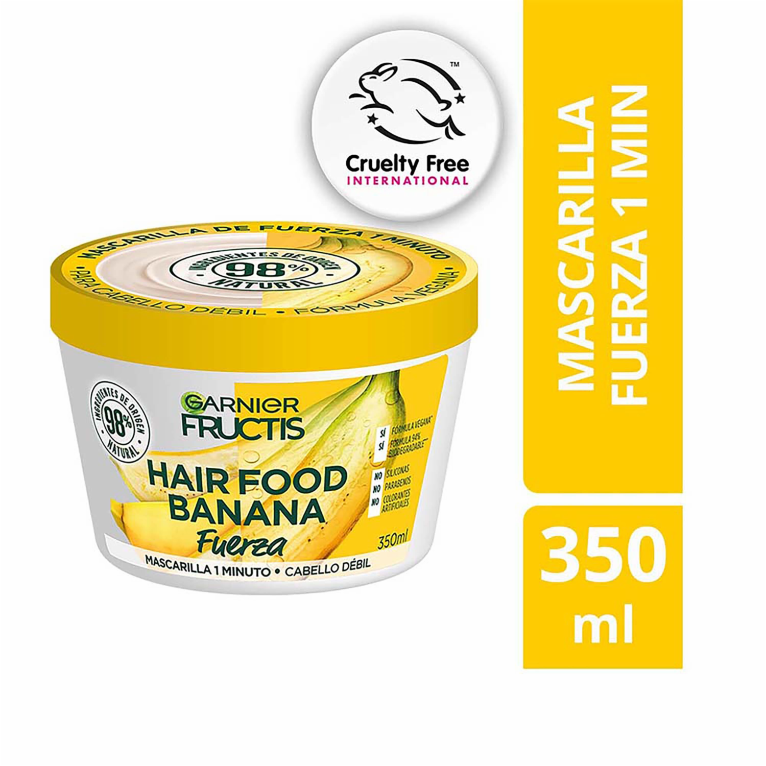 Mascara Capilar Hair Food Banana Fuerza 1 Minuto GARNIER FRUCTIS 350 G