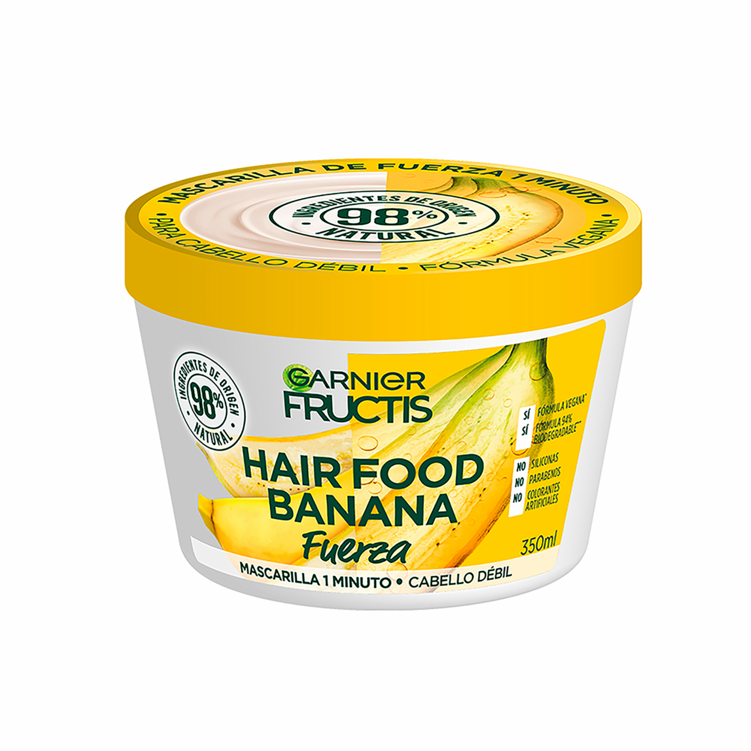 Mascara Capilar Hair Food Banana Fuerza 1 Minuto GARNIER FRUCTIS 350 G