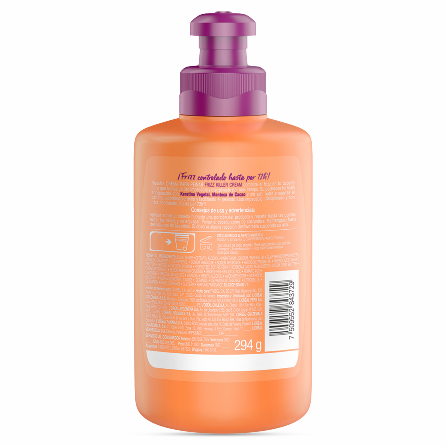Crema Para Peinar Dream Long Liss Para Cabello Largo Con Frizz ELVIVE L’ORÉAL 300 Ml