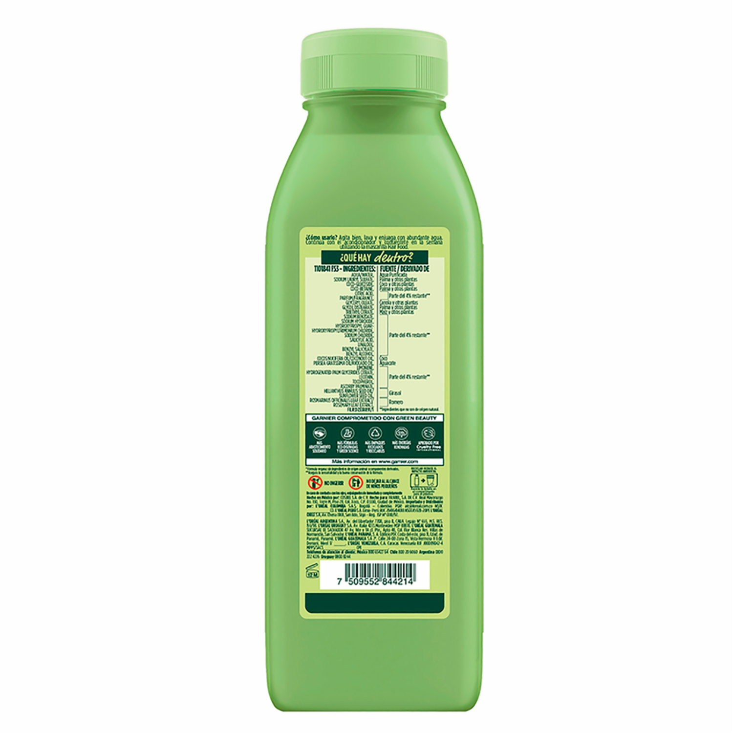 Shampoo De Cabello Hair Food Aguacate Nutrición GARNIER FRUCTIS 300 Ml