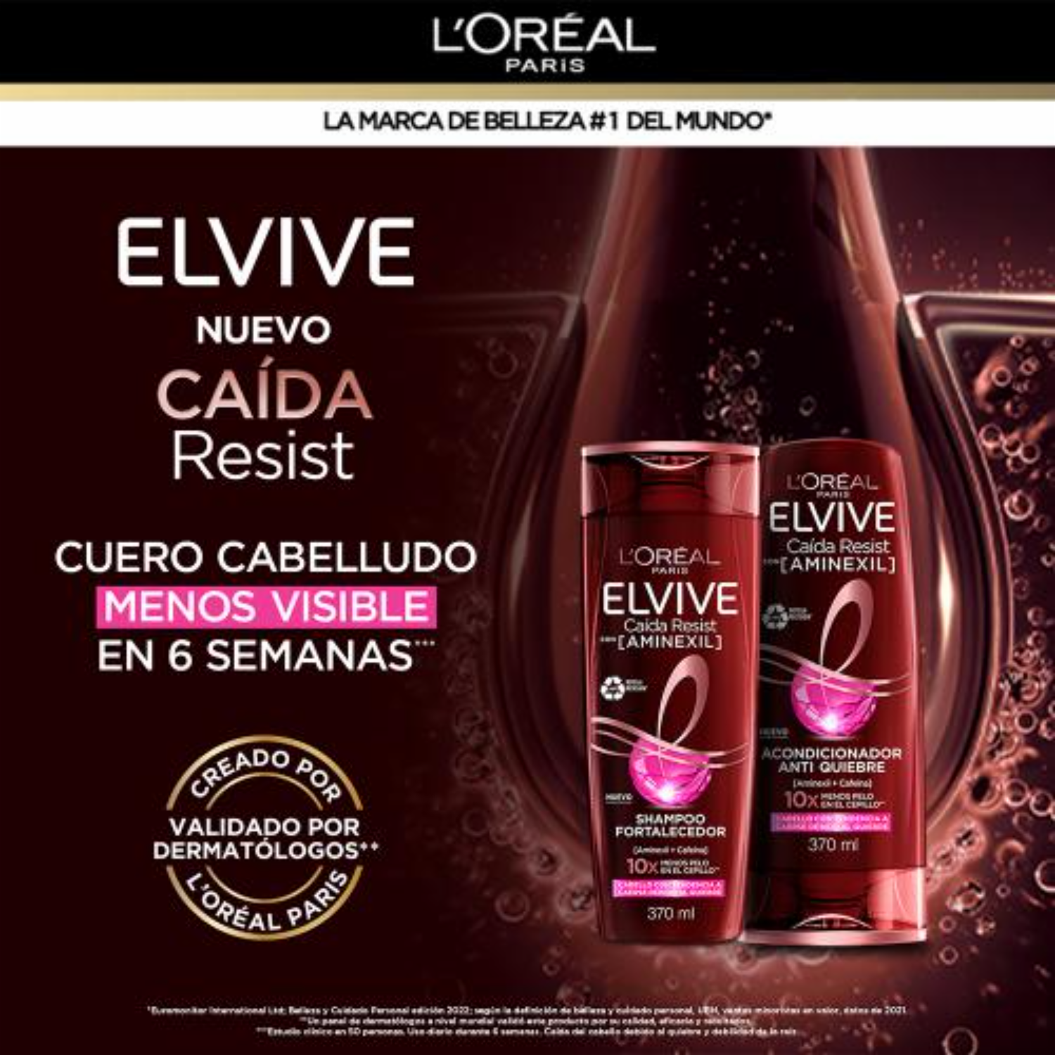 Acondicionador De Cabello Caída Resist Con Aminexil + Cafeína Para Cabello Quebradizo ELVIVE L’ORÉAL 370 Ml