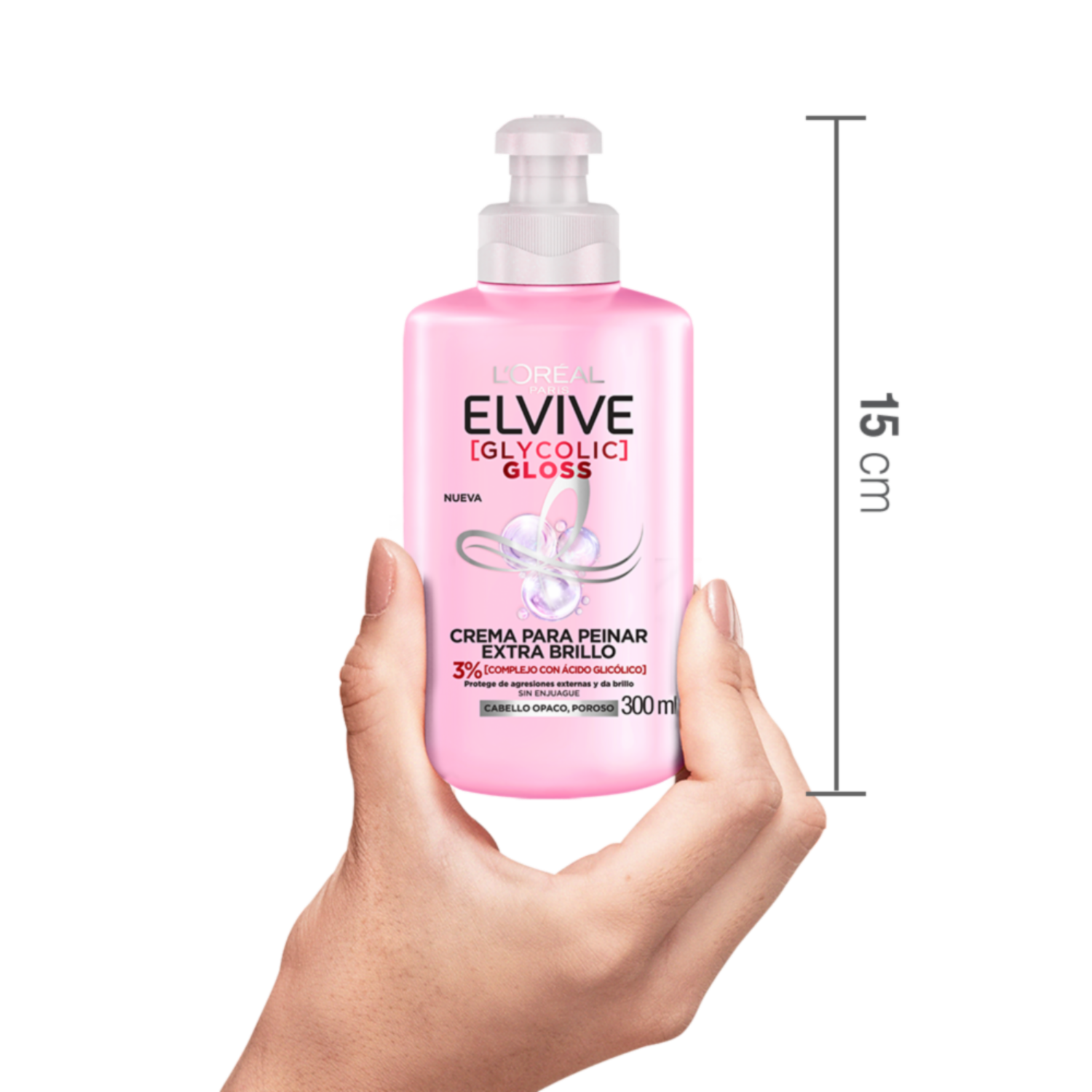 Crema Para Peinar Glycolic Gloss Para Cabello Opacos Poroso ELVIVE L’ORÉAL 300 Ml