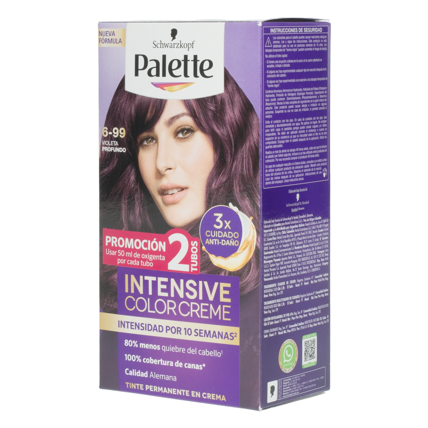 Tinte De Cabello Palette Doble Tubo Violeta Prof 6-99 PALETTE Color Violeta Prof 6-99
