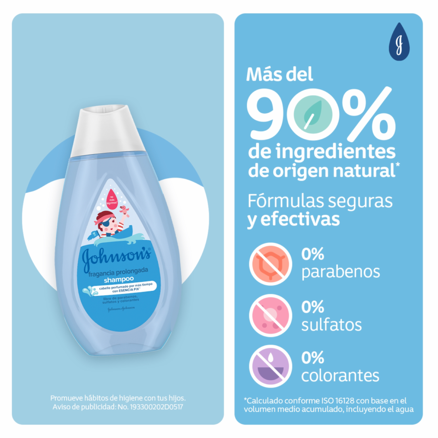 Shampoo Bebé Fragancia Prolongada JOHNSON’S 400 Ml