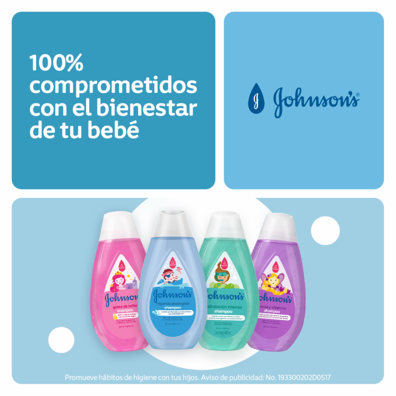 Shampoo Bebé Fragancia Prolongada JOHNSON’S 400 Ml