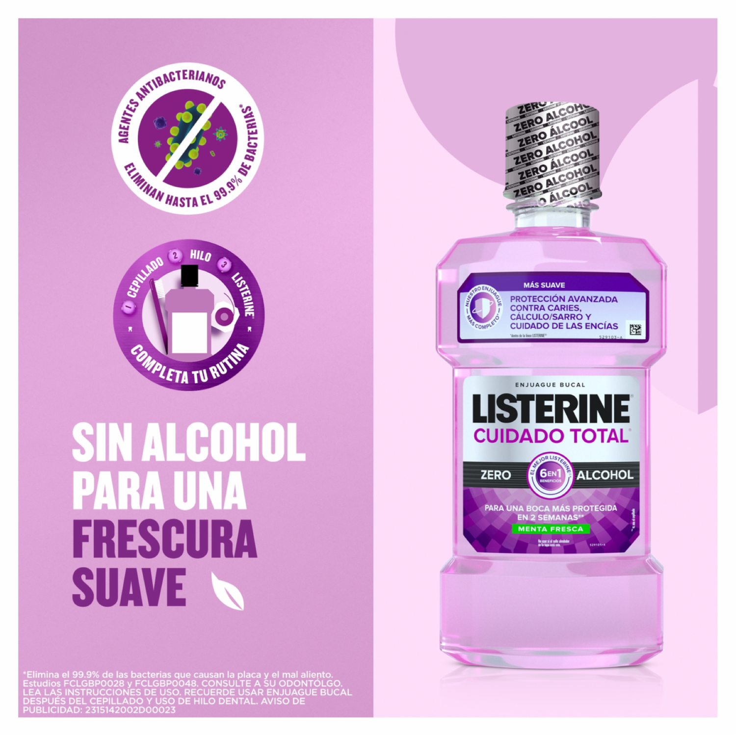 Enjuague  Bucal Cuidado Total Zero LISTERINE 250 Ml