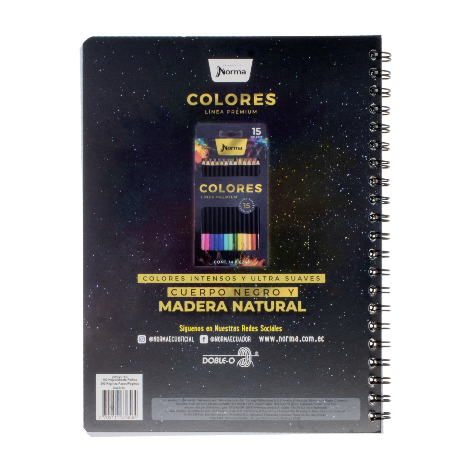 Cuaderno Universitario A Cuadros NORMA 100 Hojas