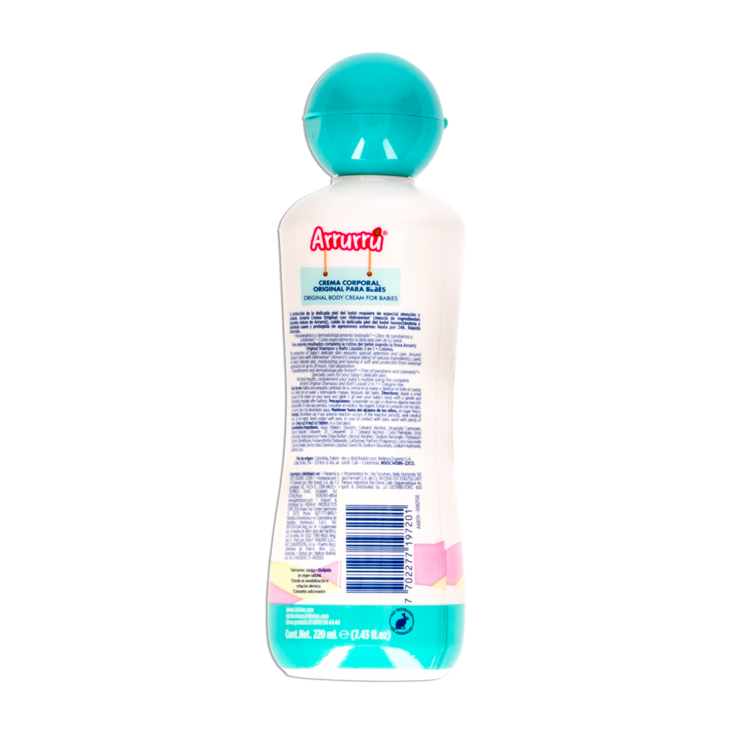 Crema Corporal Infantil Original Sin Parabenos ARRURRÚ 220 Ml