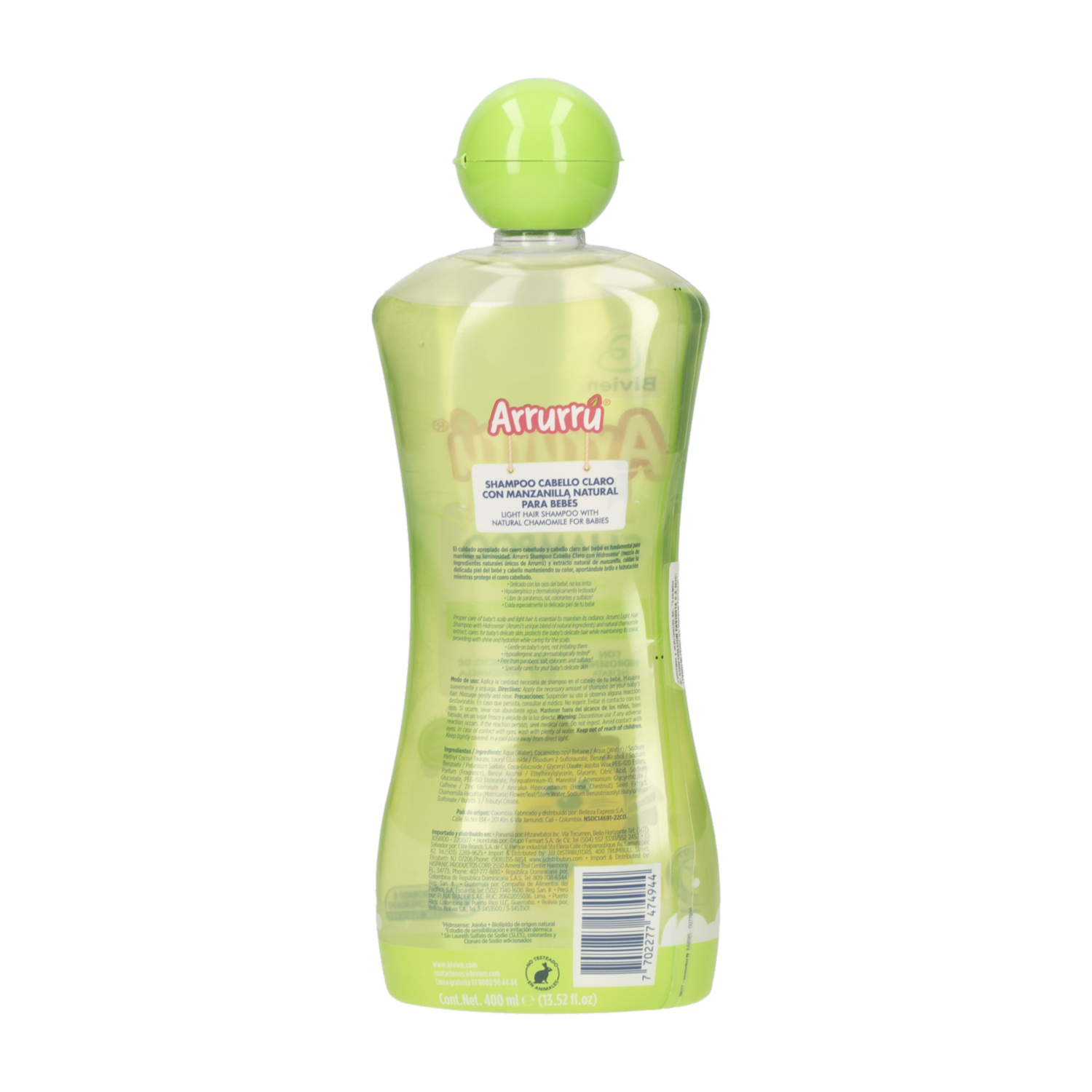 Shampoo Infantil Para Cabello Claro ARRURRÚ 400 Ml