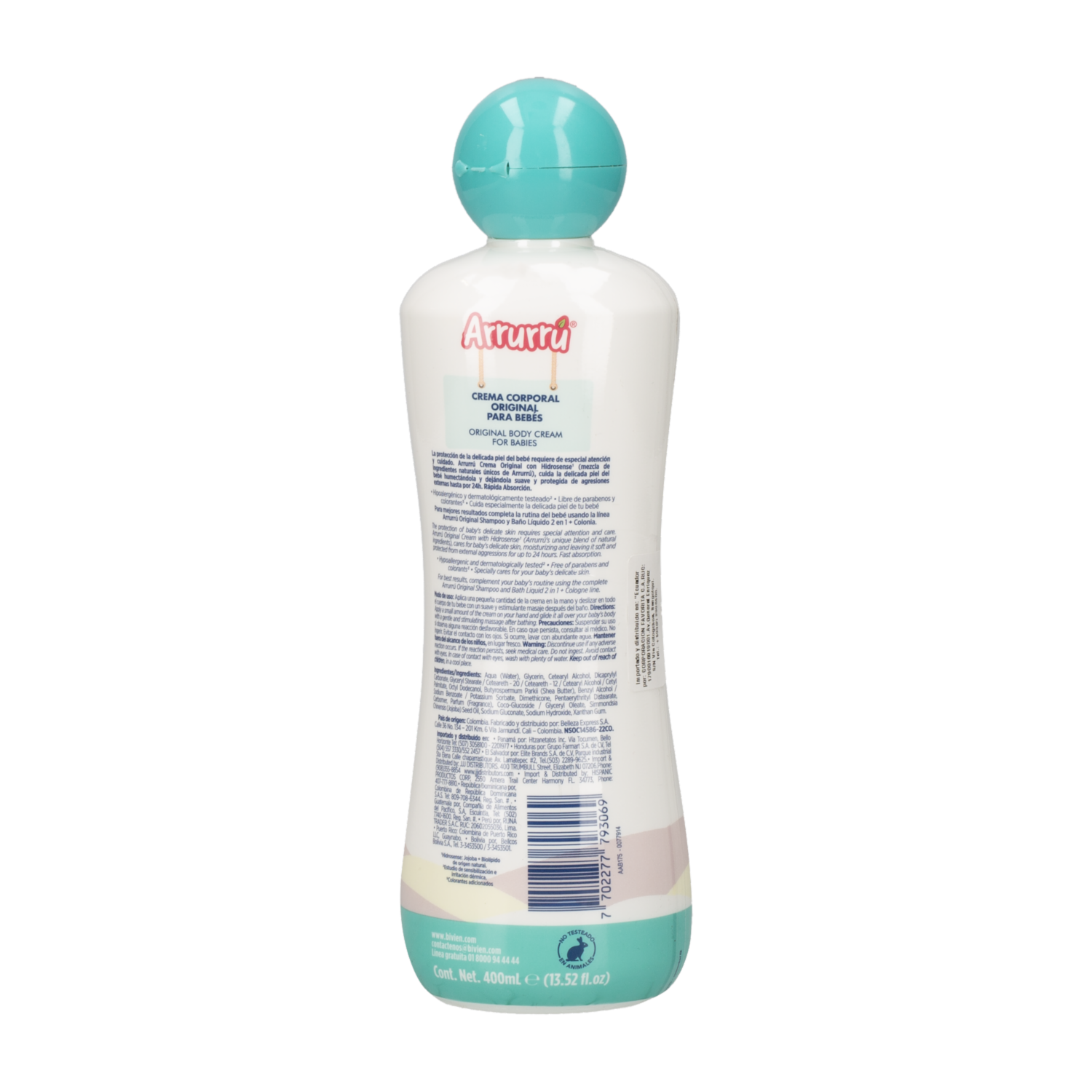 Crema Corporal Infantil Original ARRURRÚ 400 Ml