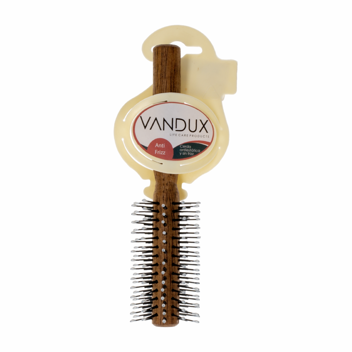 Cepillo De Cabello Elaborado De Madera Básico Con Cerdas Nylon VANDUX Mediano