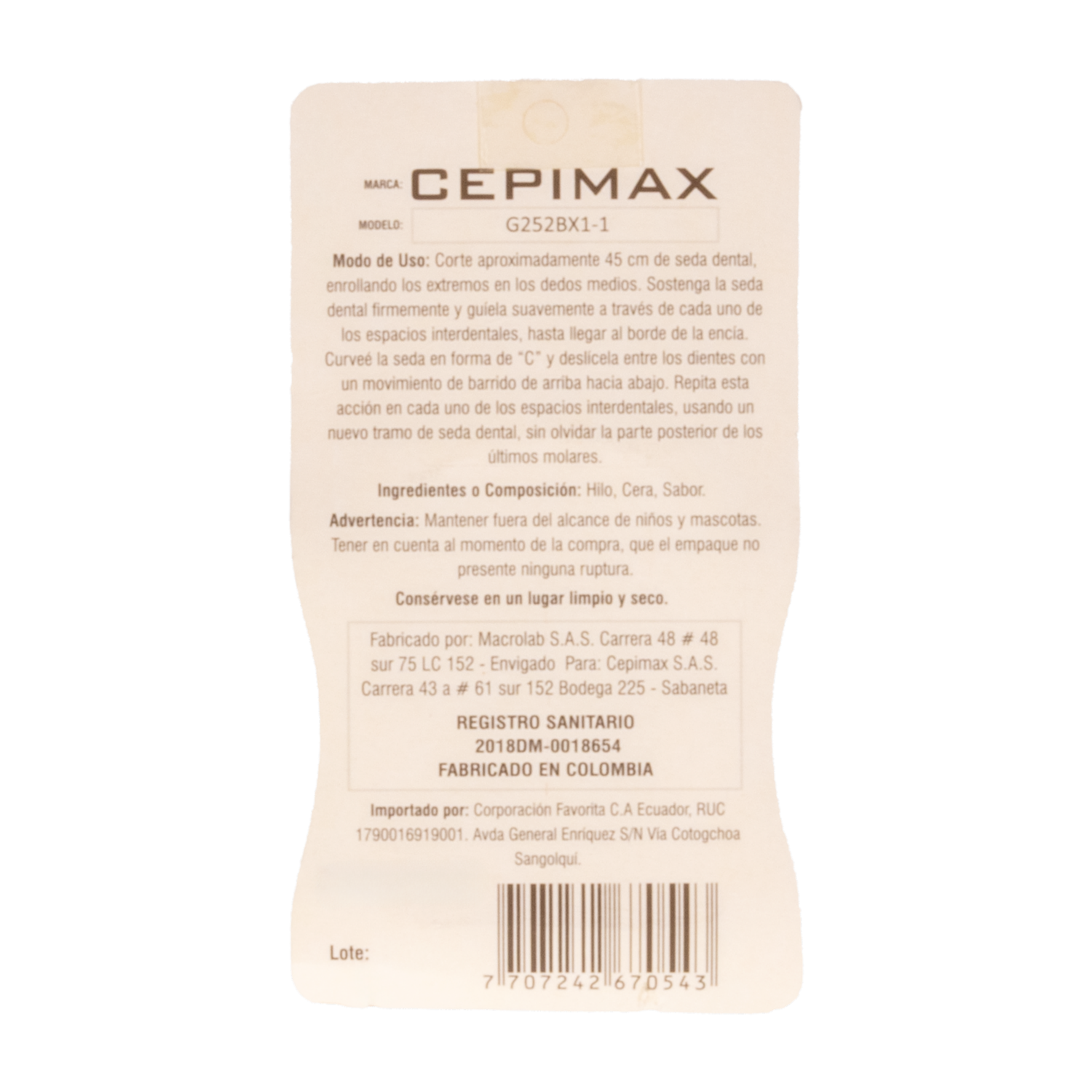 Seda Dental Sabor A Canela CEPIMAX 50 M