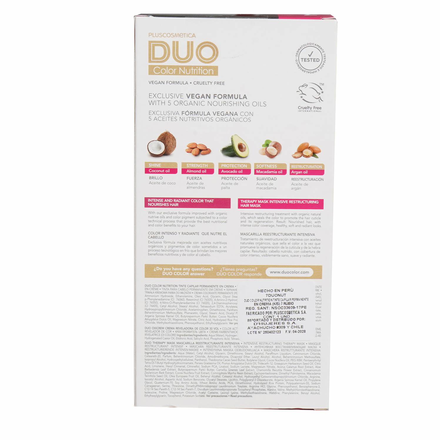 Tinte De Cabello Duo Color Nutrition En Crema 7 Rubio DUO Color 7 Rubio