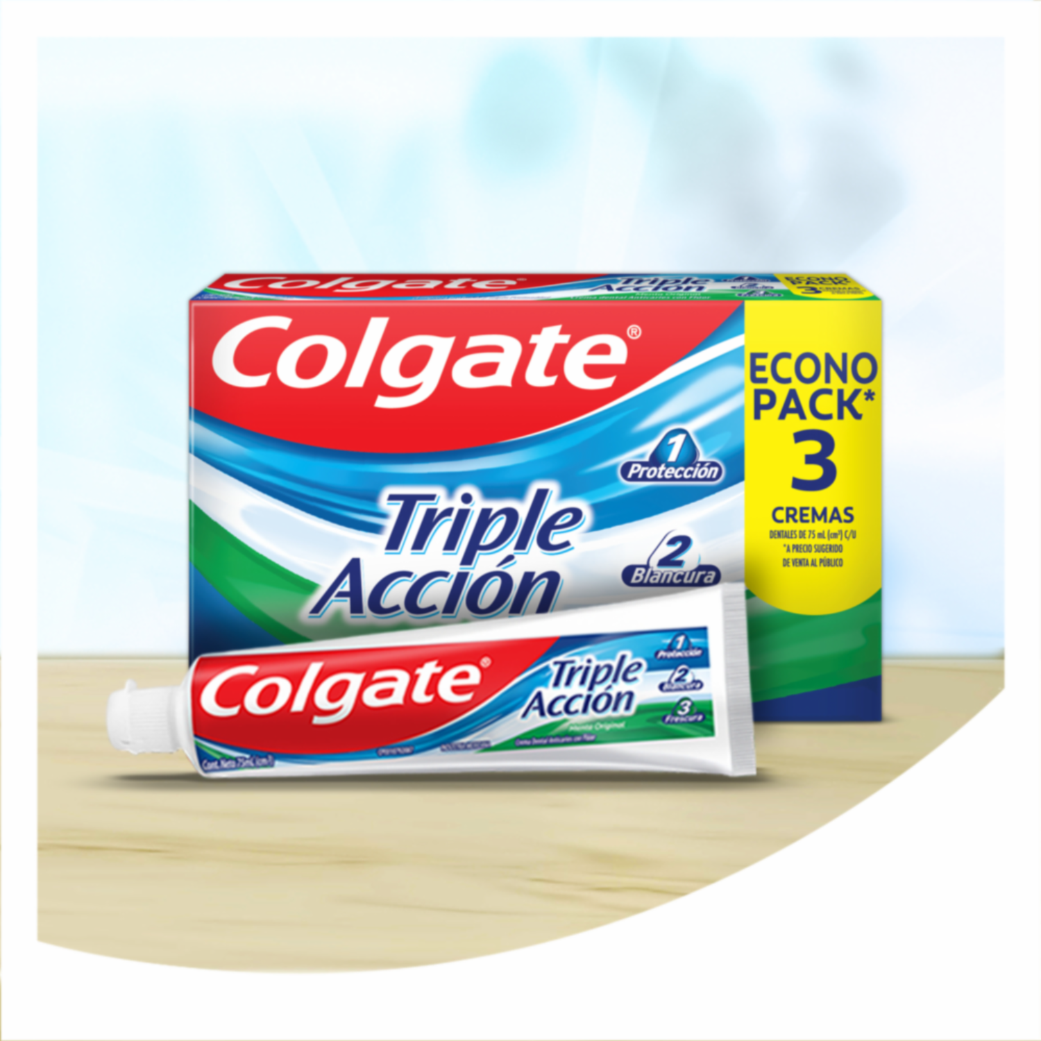 Pasta Dental Triple Acción COLGATE 3X75 Ml