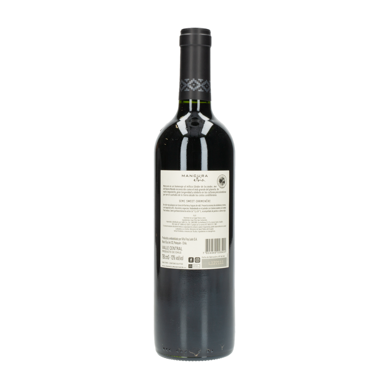 Vino Tinto Semi Sweet Carmenere MANCURA 750 Ml