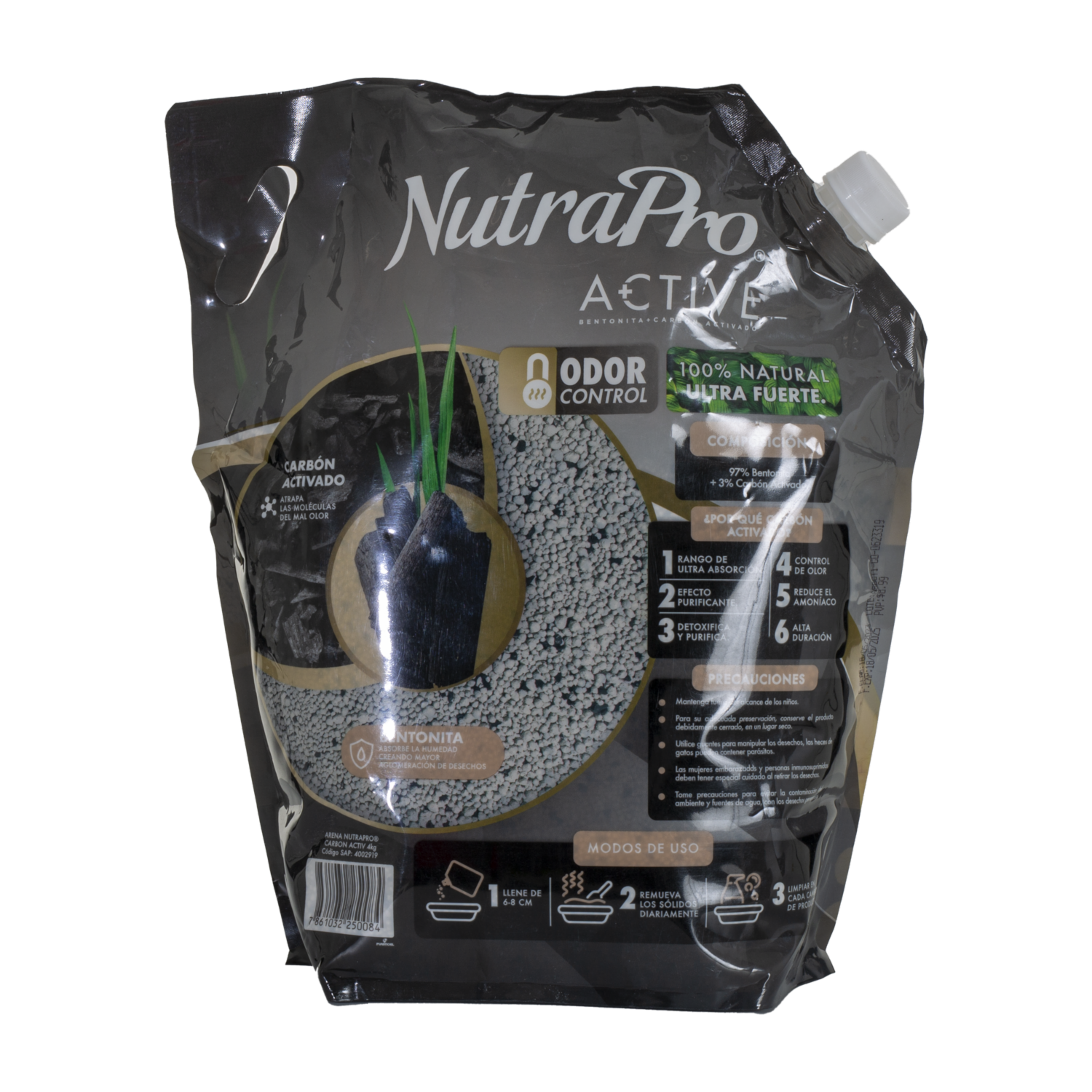 Arena Para Gatos De Carbón Activado NUTRAPRO 4 Kilos