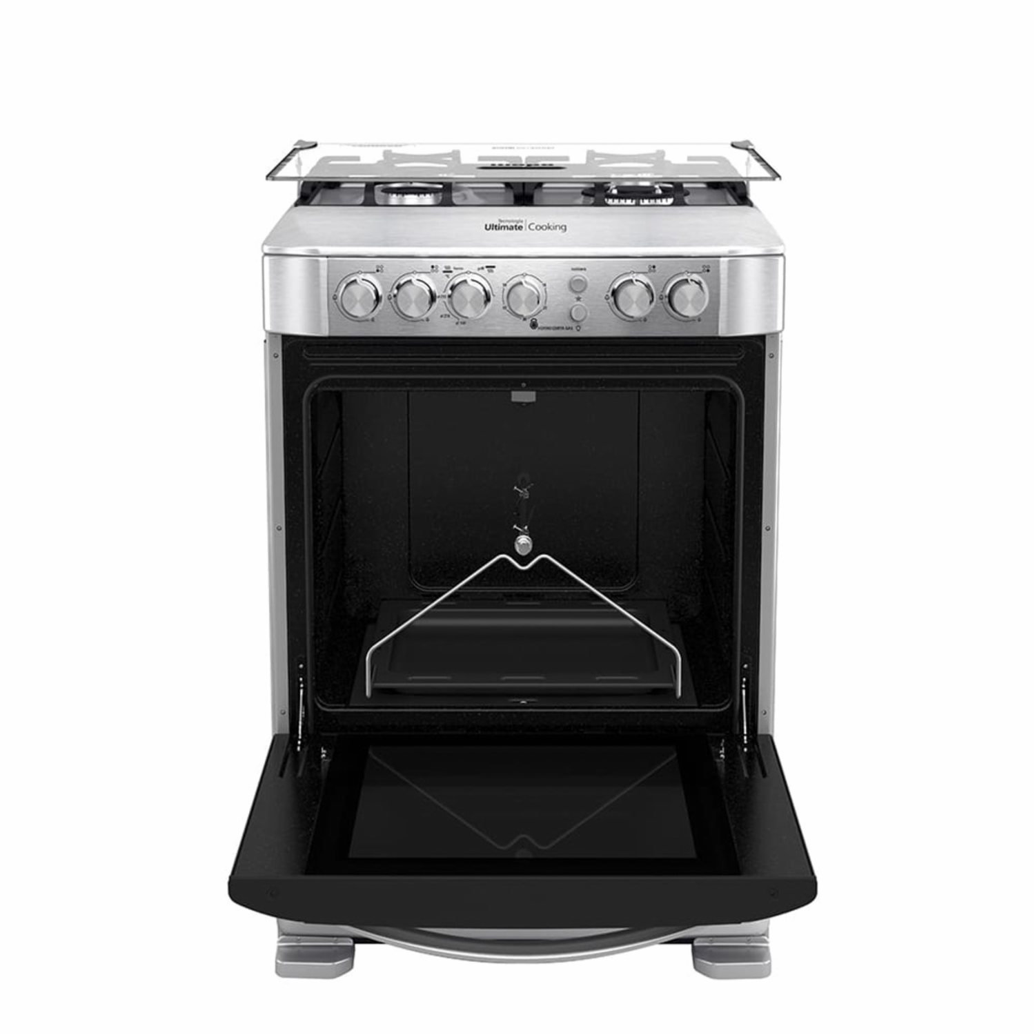 Cocina A Gas 60 Cm Con Grill EM6095FX1 MABE 4 Quemadores