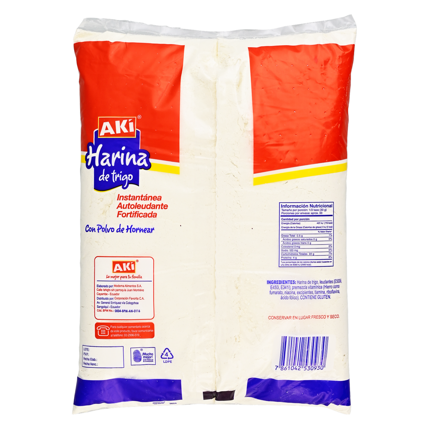 Harina Con Polvo De Hornear AKÍ 1000 G