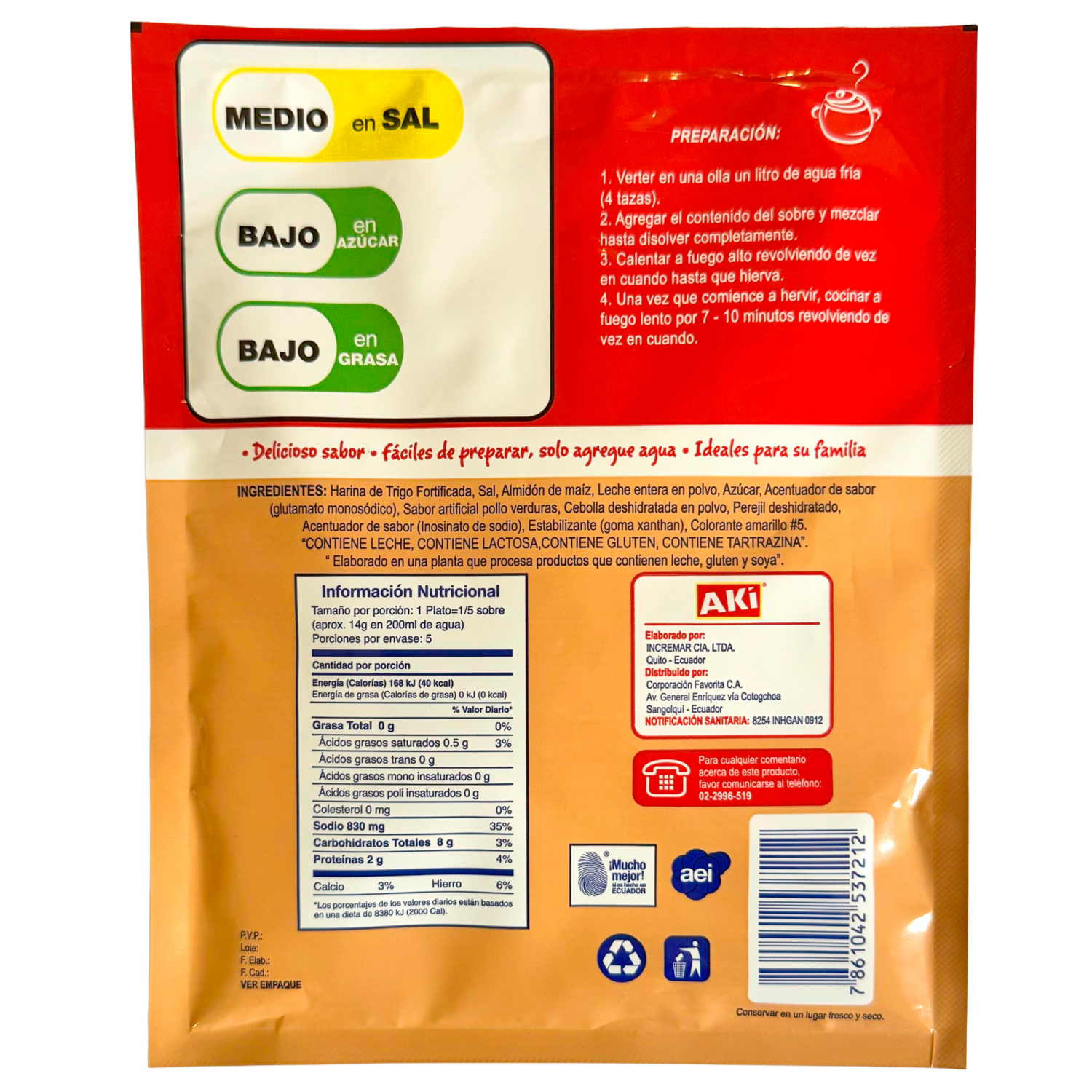 Crema Instantánea De Pollo AKÍ 70 G