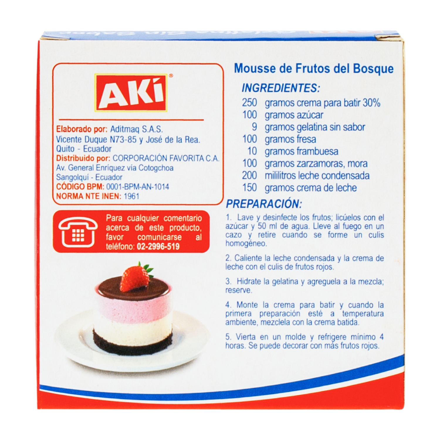 Gelatina Sin Sabor AKÍ 30 G