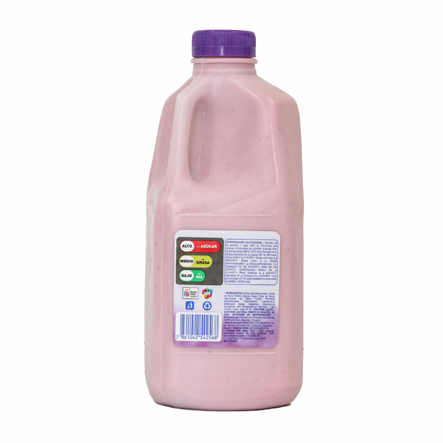 Yogurt Semidescremado Bebible Sabor A Mora AKÍ 1900 G