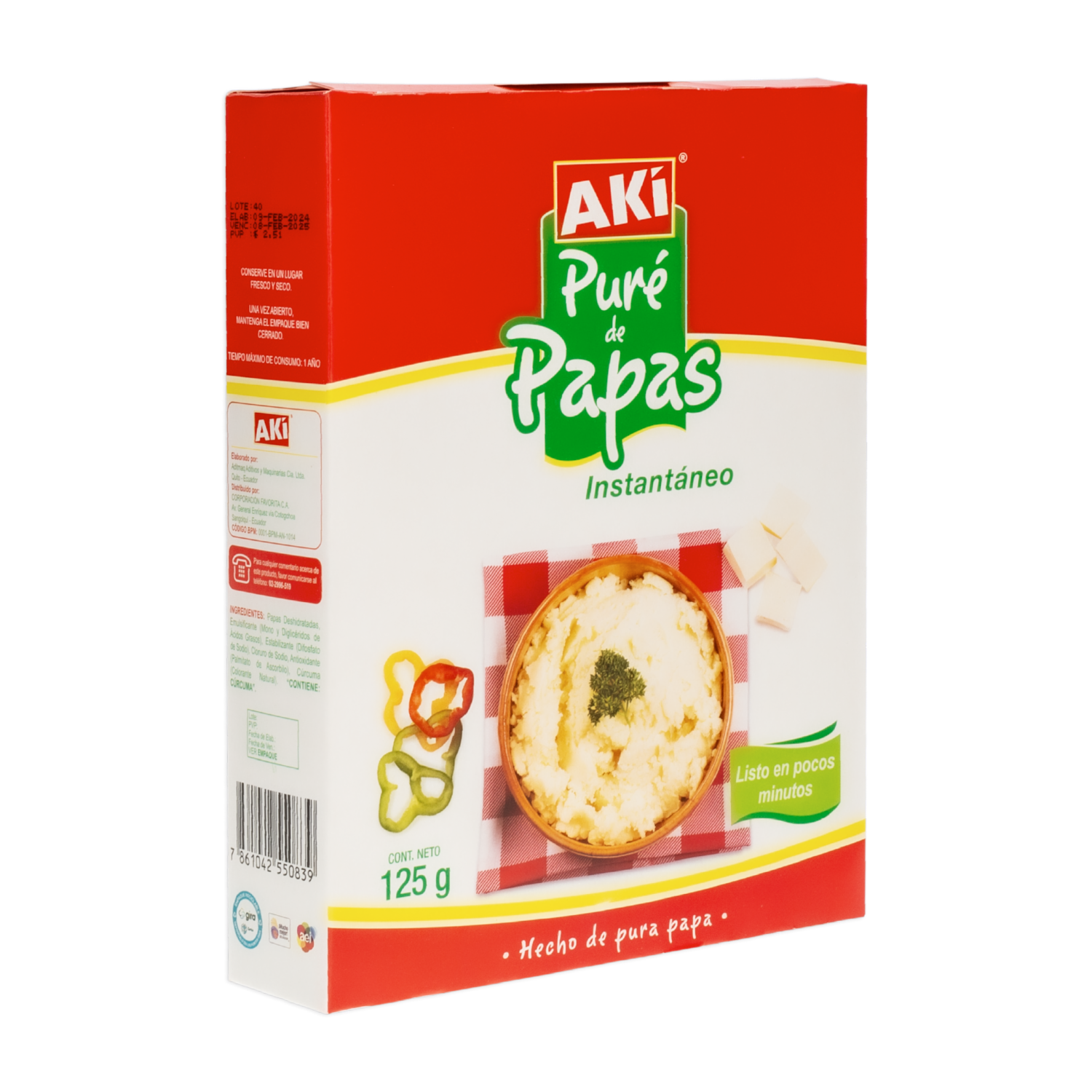 Puré De Papa Instantáneo AKÍ 125 G