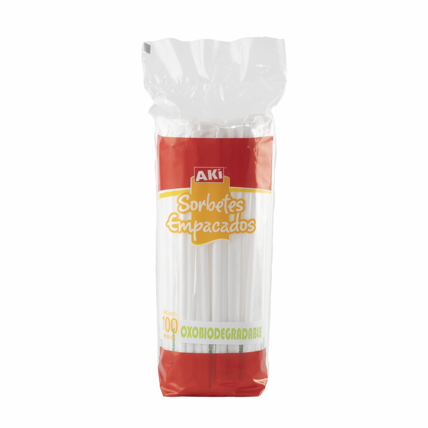 Sorbetes Empacados Oxobiodegradables AKÍ X 100 Uds