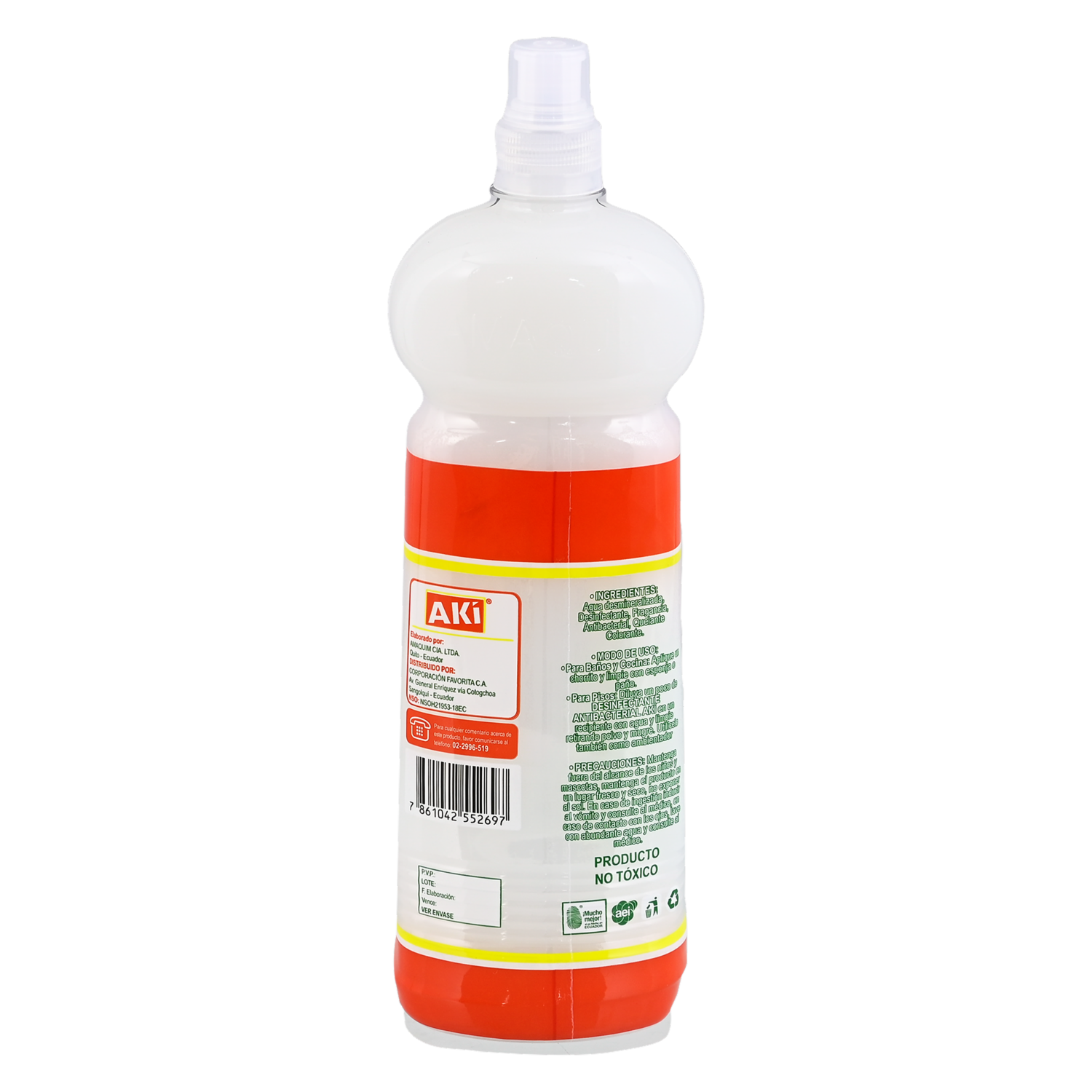 Desinfectante Antibacterial Eucalipto AKÍ 900 Ml