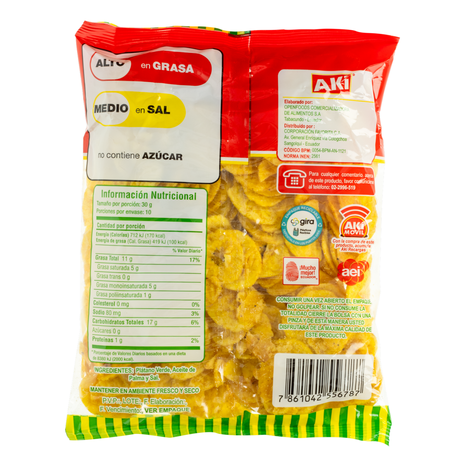Chifles Redondo Sal Costa AKÍ 300 G