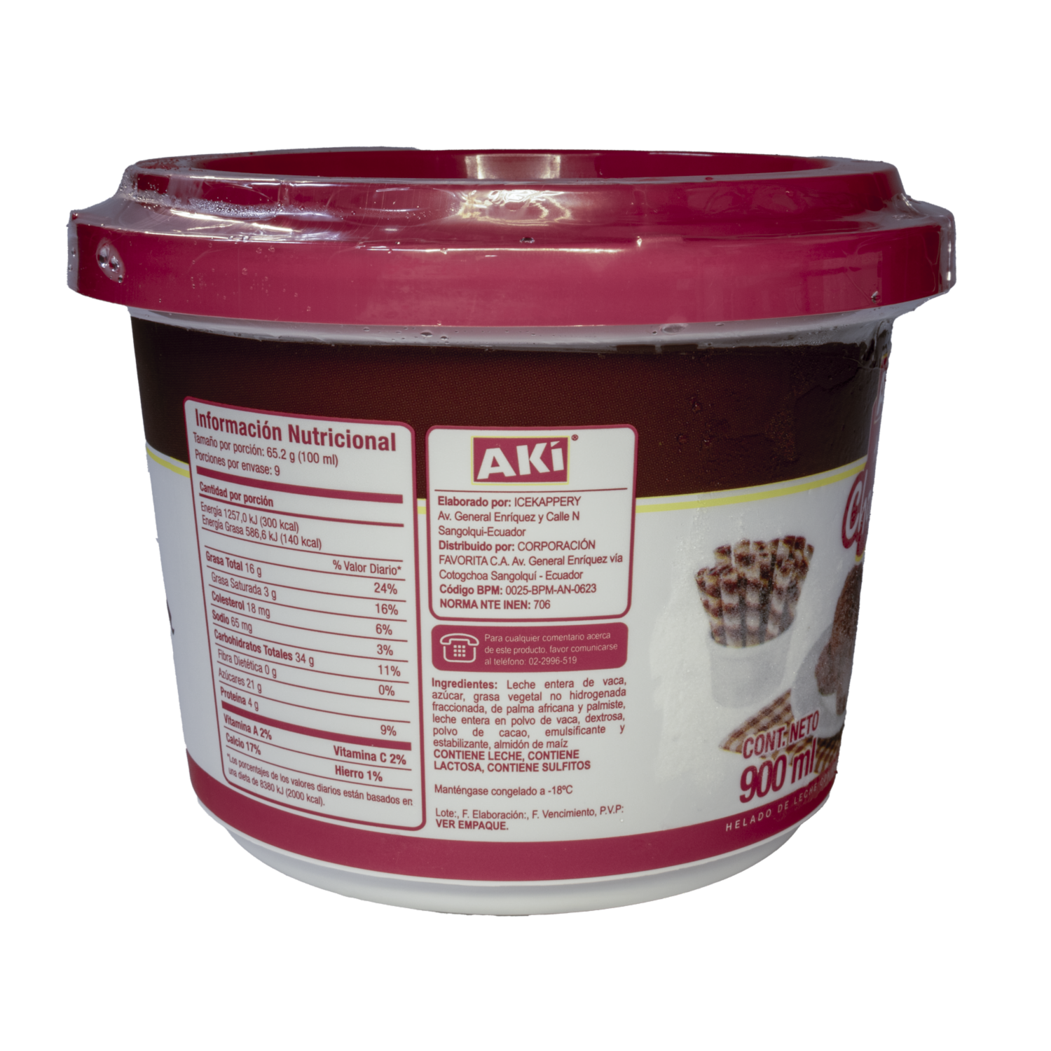 Helado Chocolate AKÍ 900 Ml
