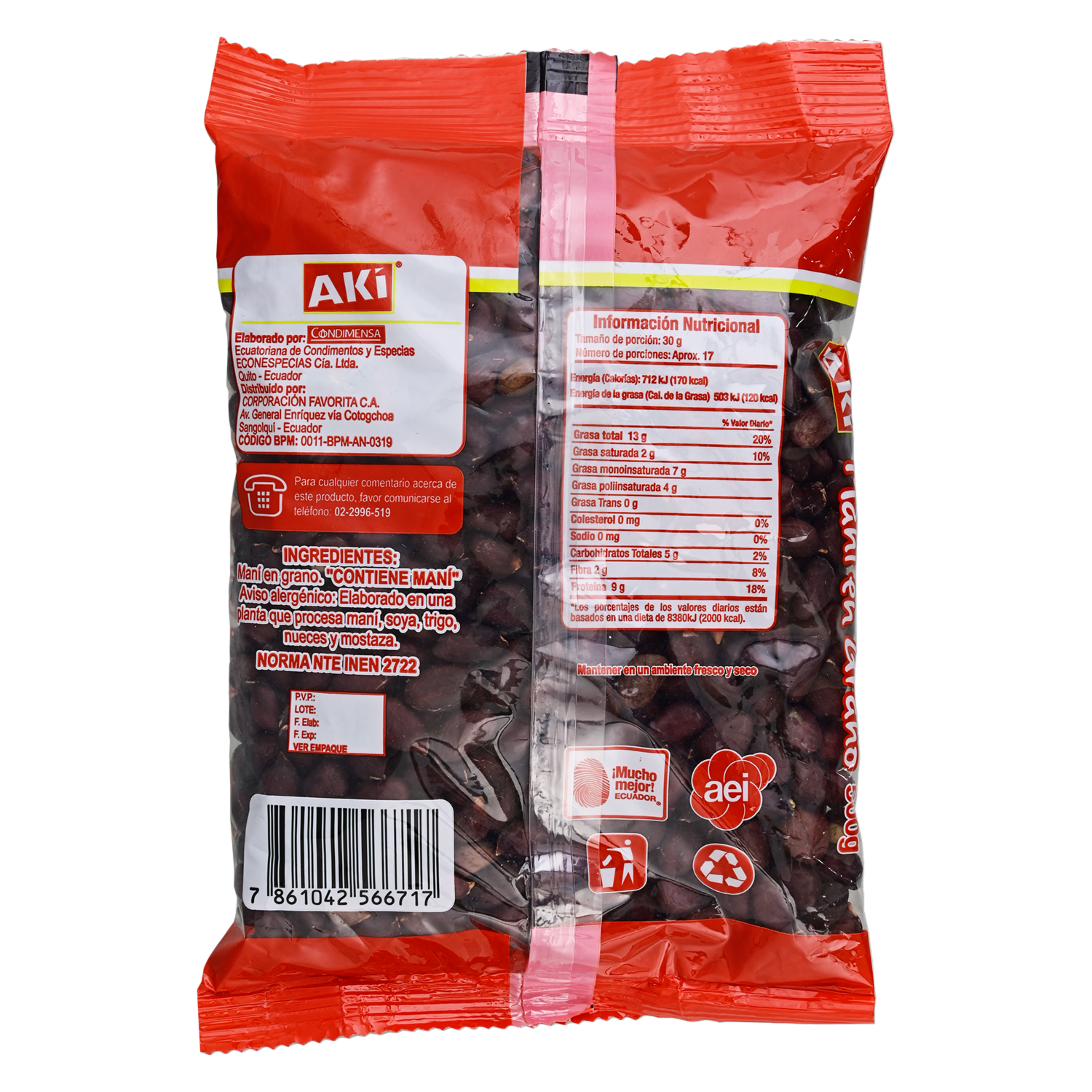 Maní En Grano AKÍ 500 G
